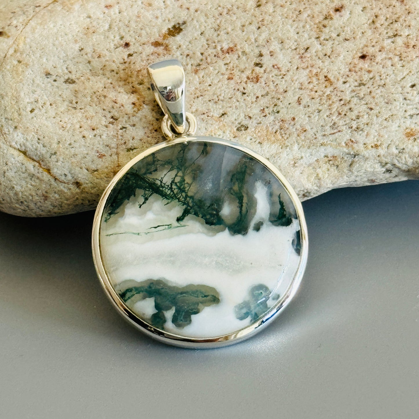 Natural Moss Agate Pendant