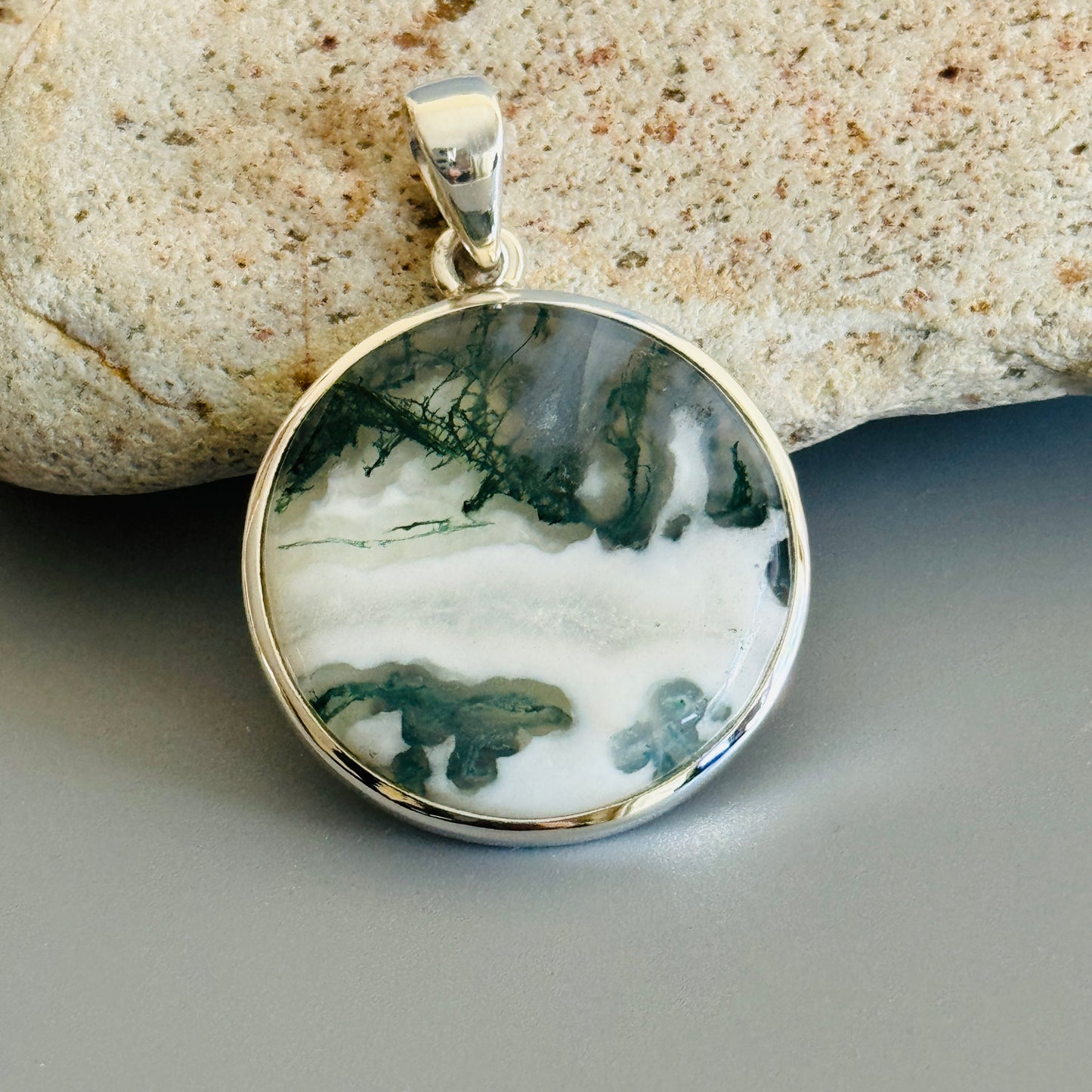 Natural Moss Agate Pendant