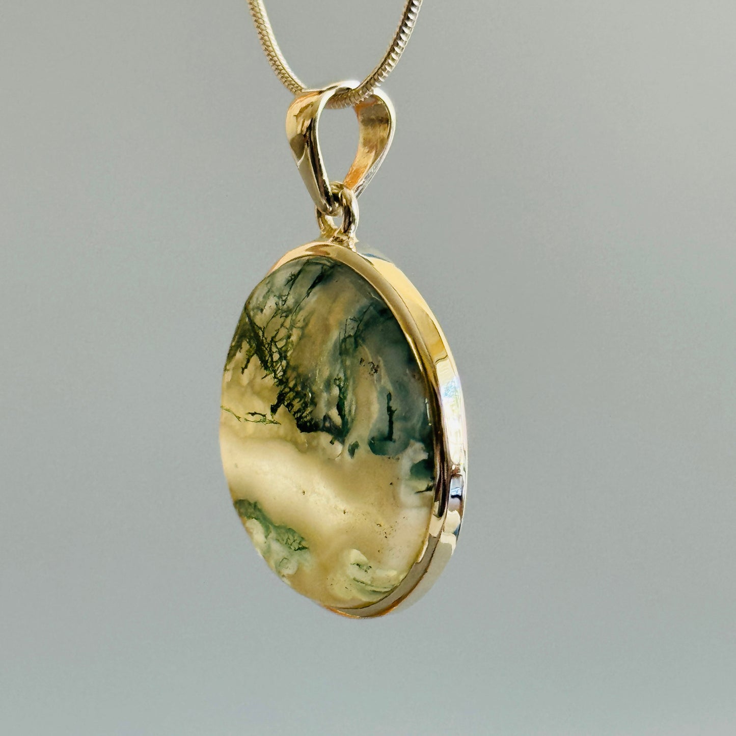 Natural Moss Agate Pendant