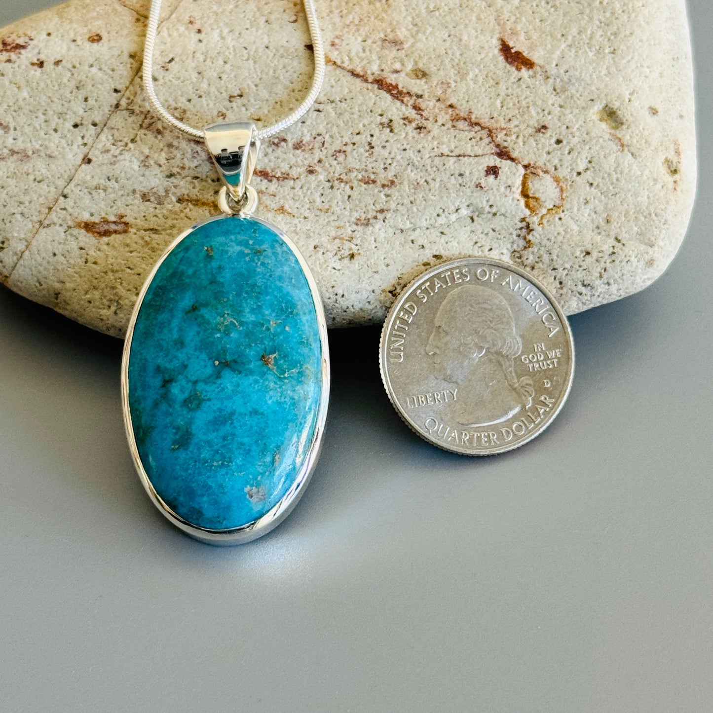 Turquoise Pendant 925 Sterling Silver Pendant