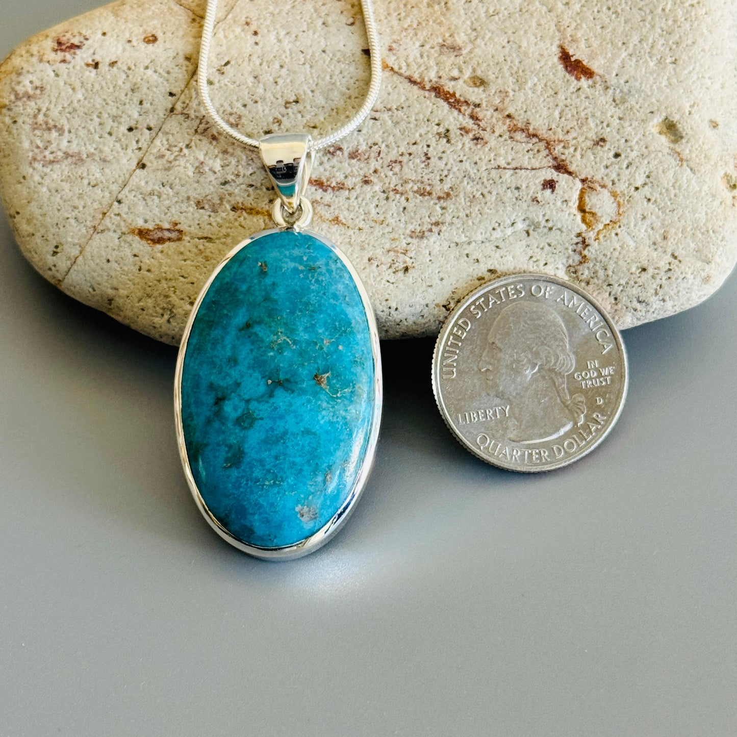 Turquoise Pendant 925 Sterling Silver Pendant