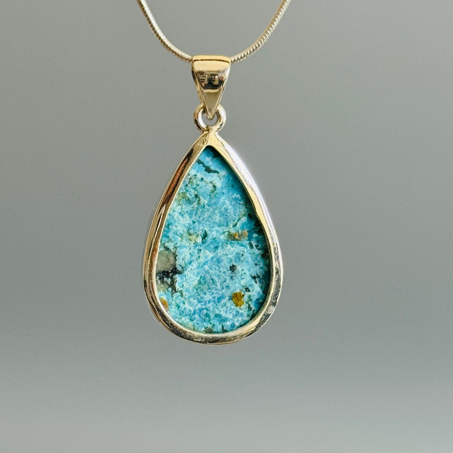 Turquoise sleeping beauty Pendant 925 Sterling Silver Arizona Turquoise