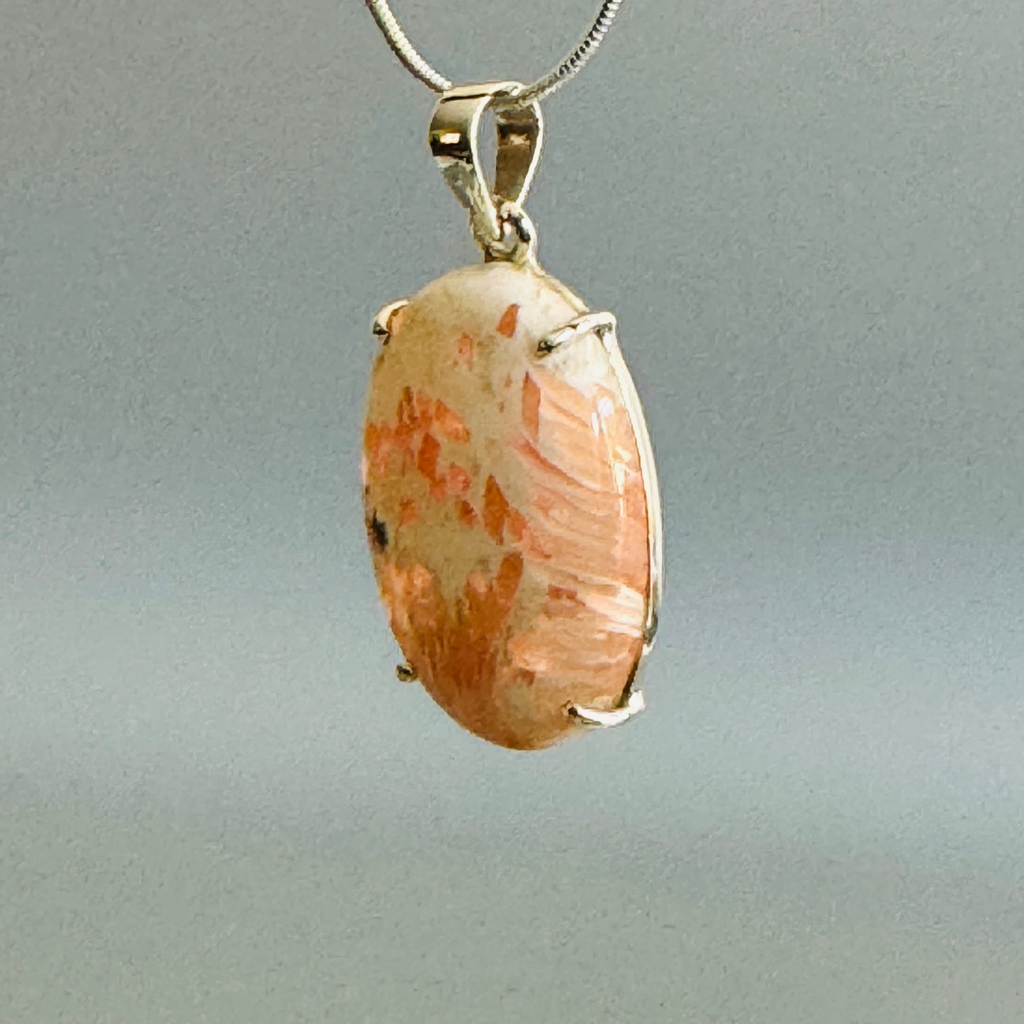 Natural Scolecite Cabochon Handmade Pendant