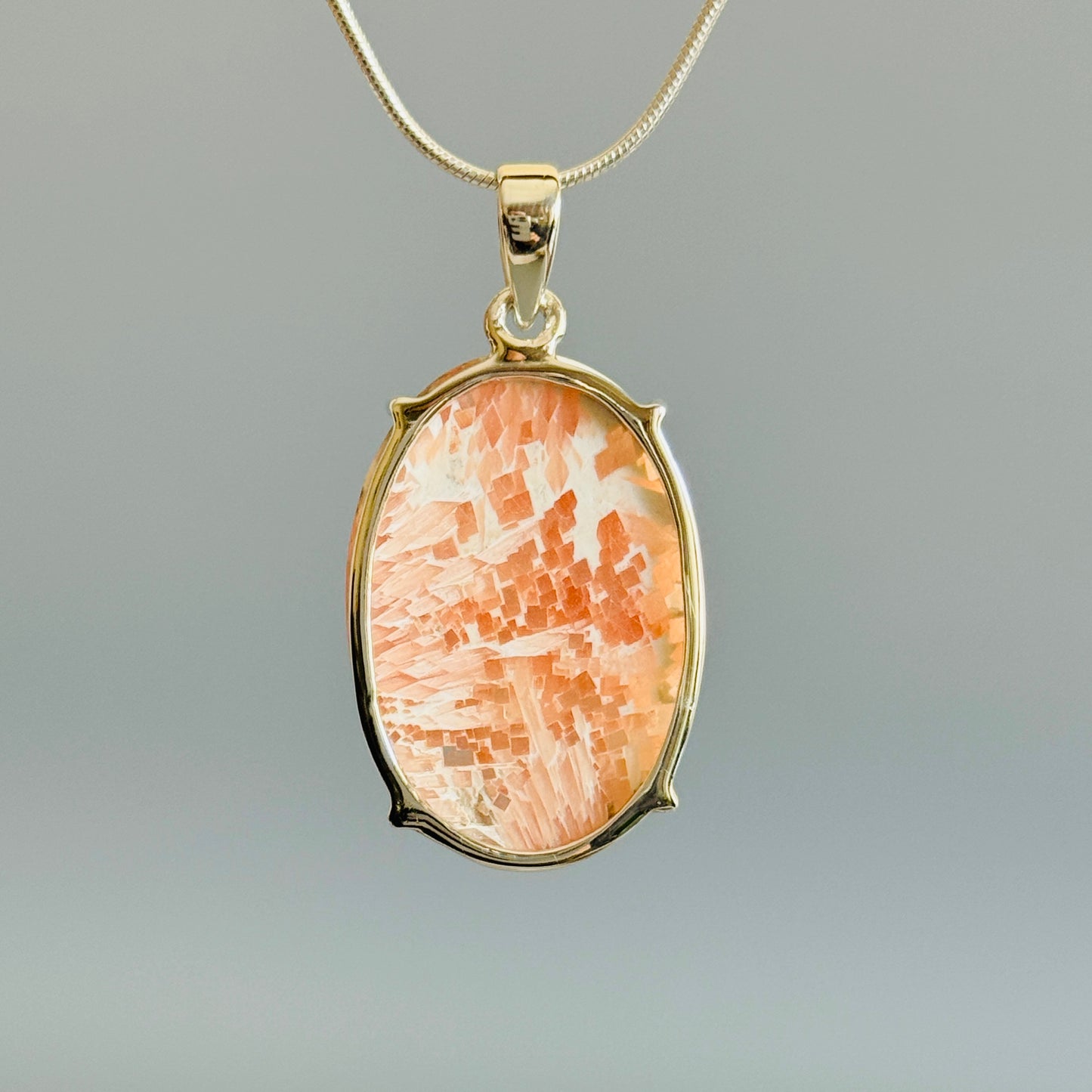 Natural Scolecite Cabochon Handmade Pendant