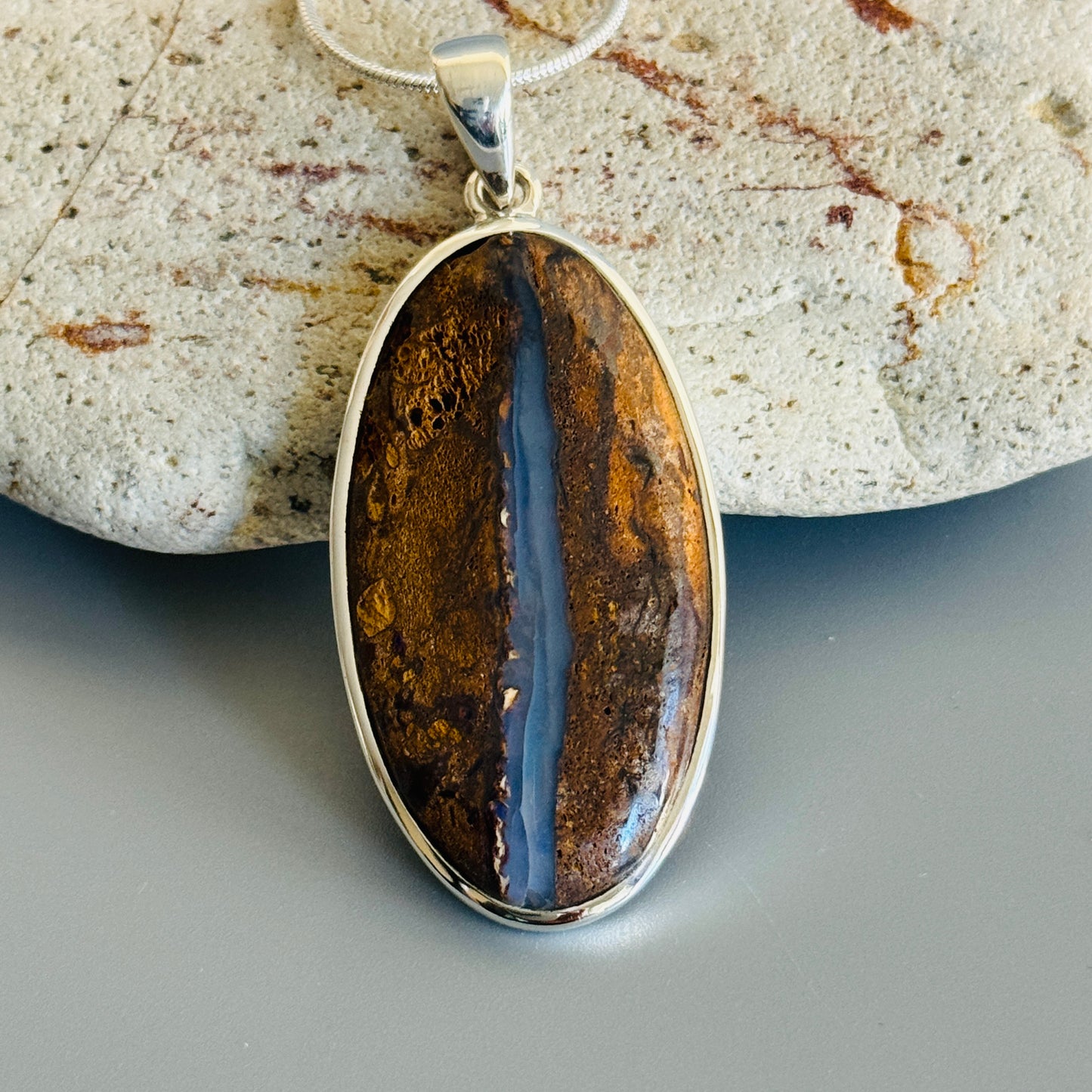 Natural Boulder Opal Pendant