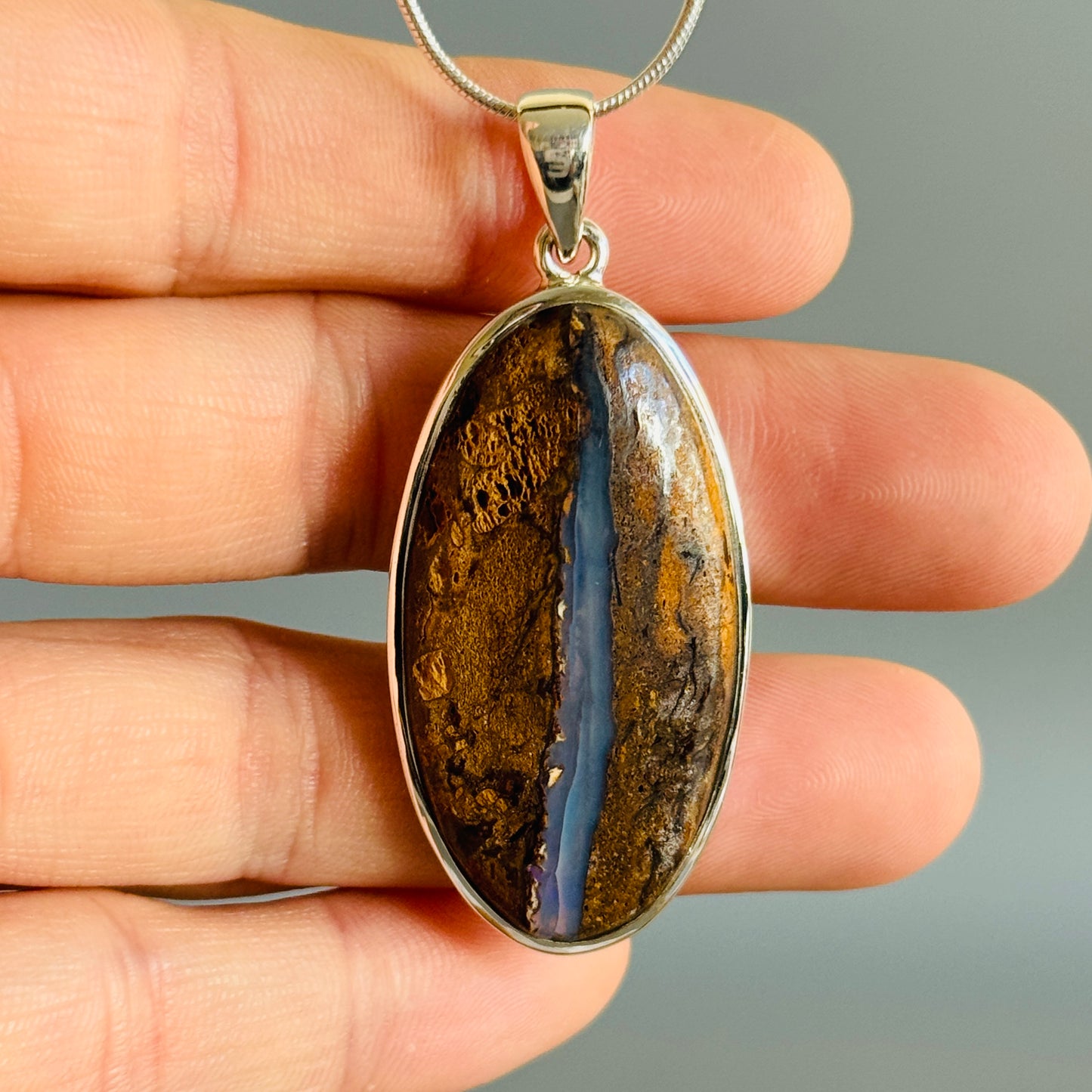 Natural Boulder Opal Pendant