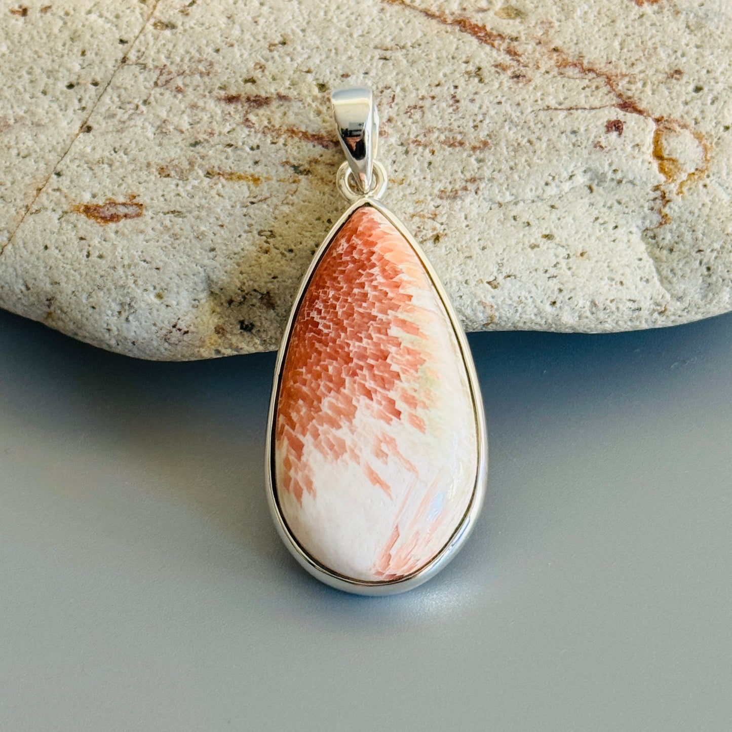 Natural Scolecite Cabochon Pendant