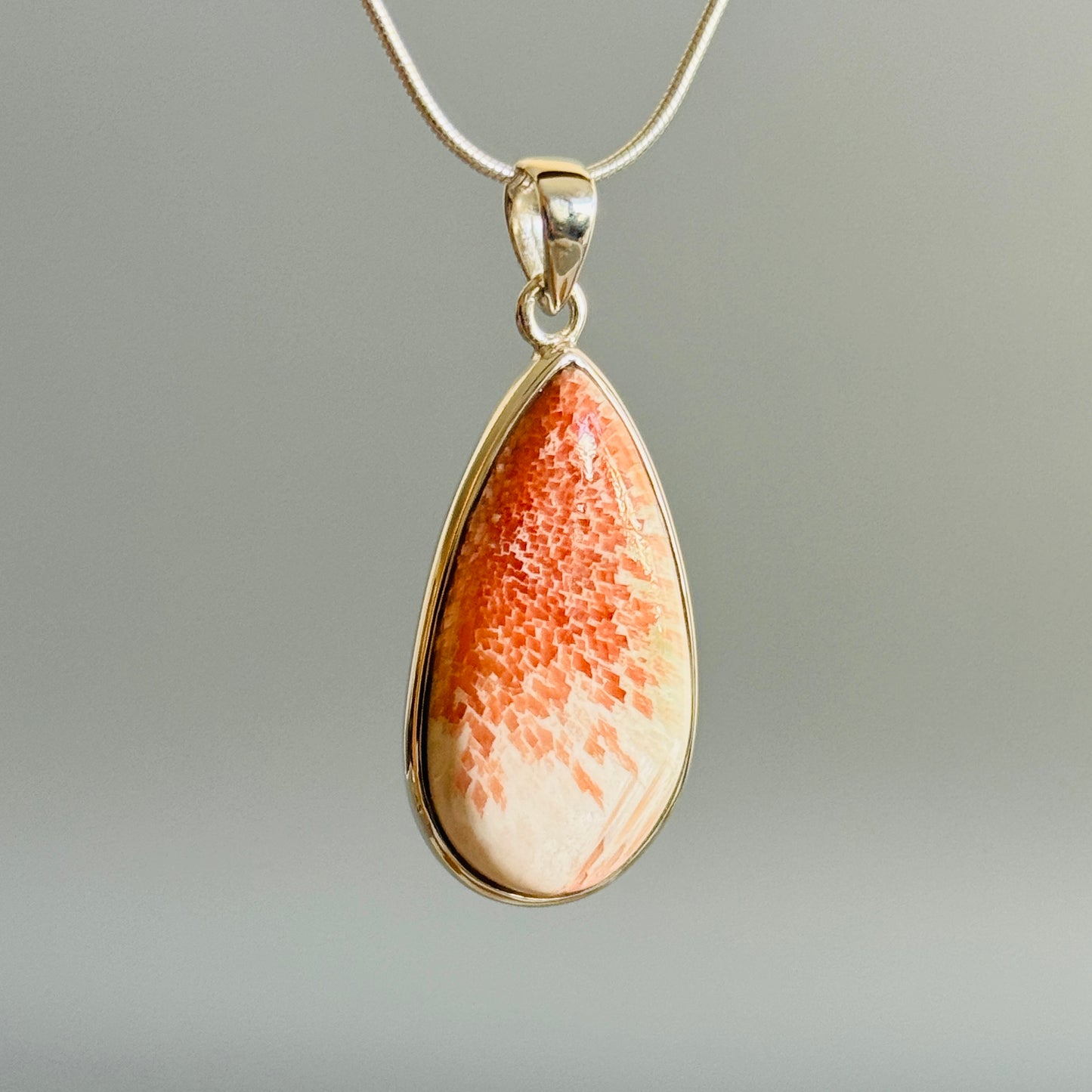 Natural Scolecite Cabochon Pendant