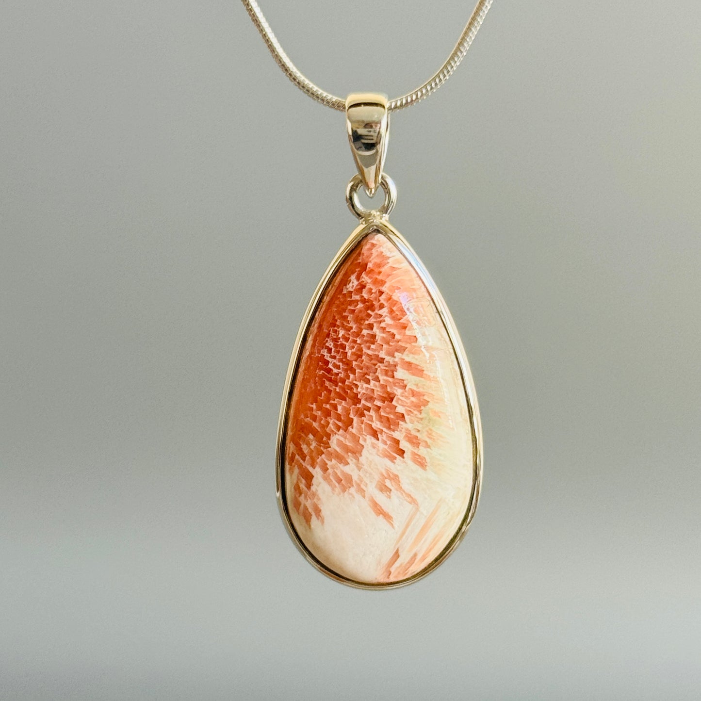 Natural Scolecite Cabochon Pendant