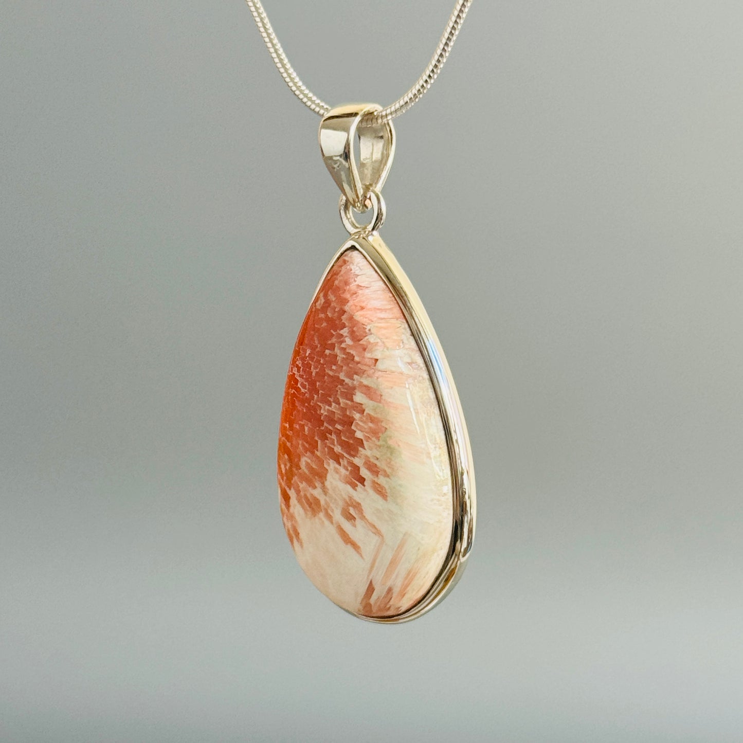 Natural Scolecite Cabochon Pendant