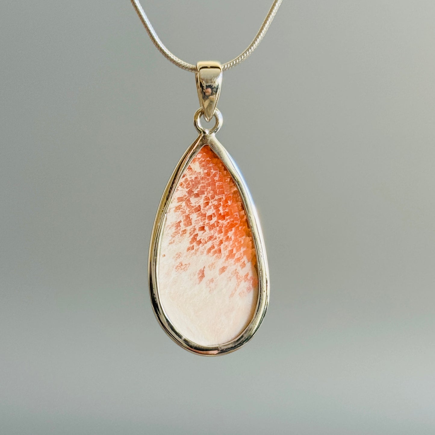 Natural Scolecite Cabochon Pendant