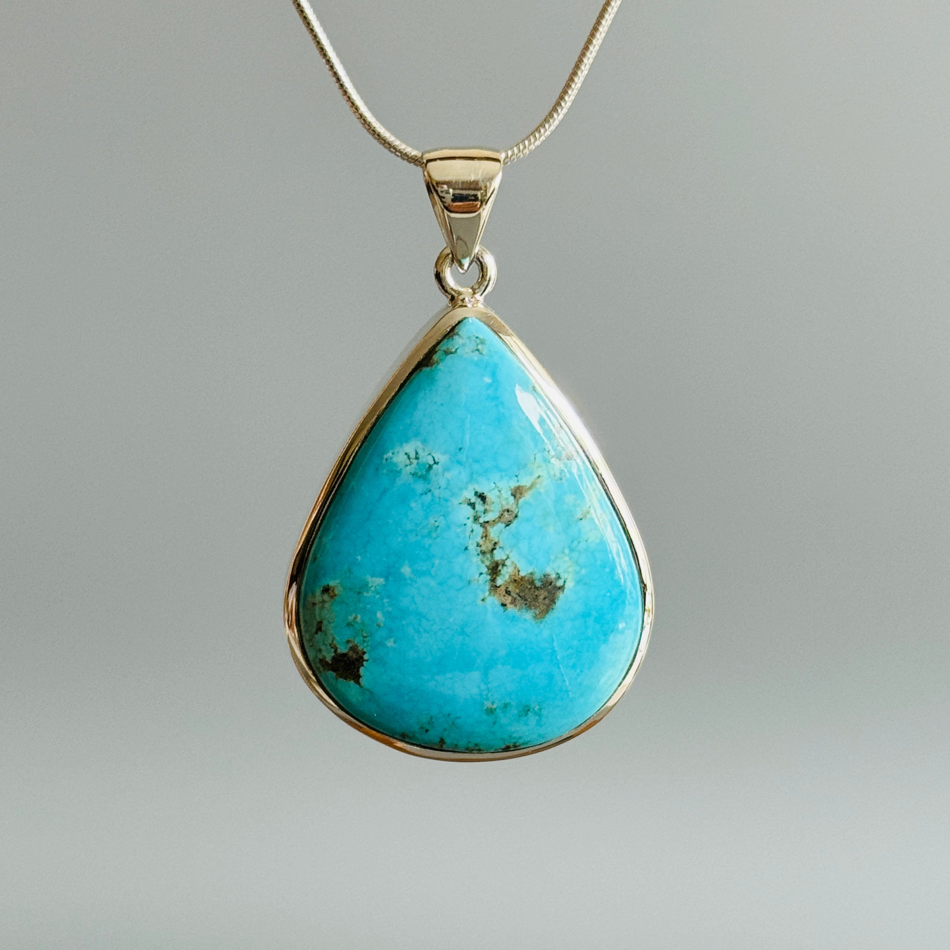 Turquoise Pendant, 925 good Sterling Silver