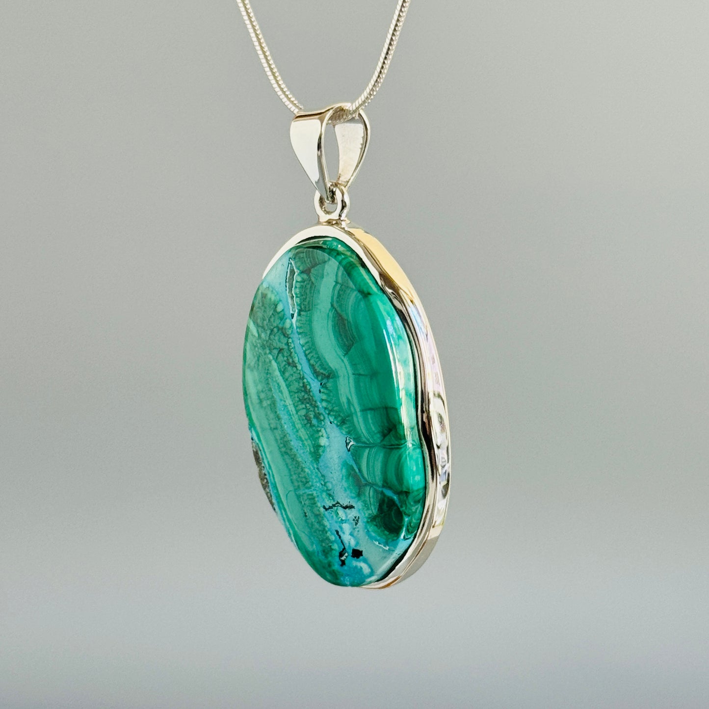 Chrysocolla with Malachite Pendant