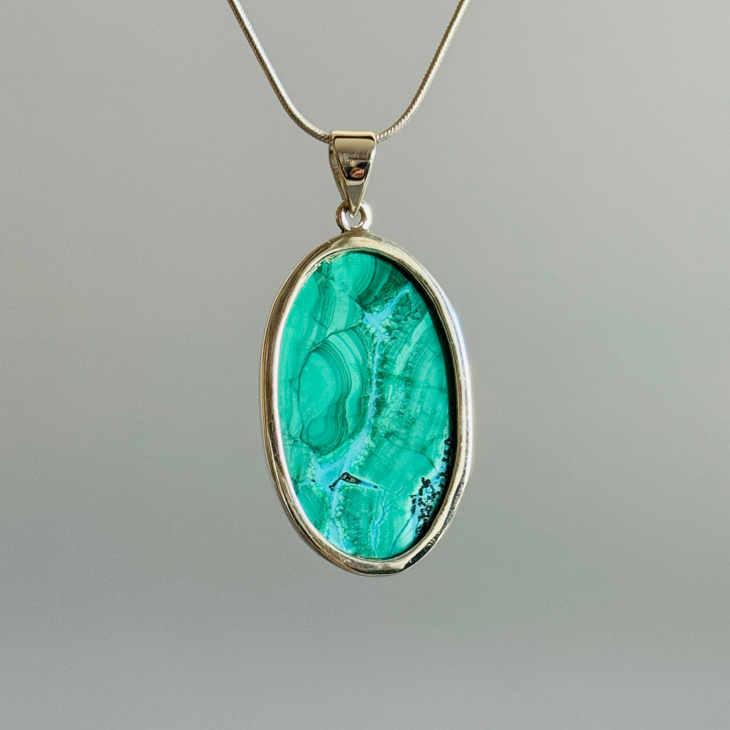 Chrysocolla with Malachite Pendant