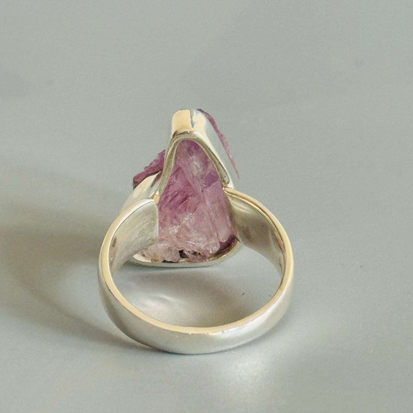 Kunzite Ring Raw Stone