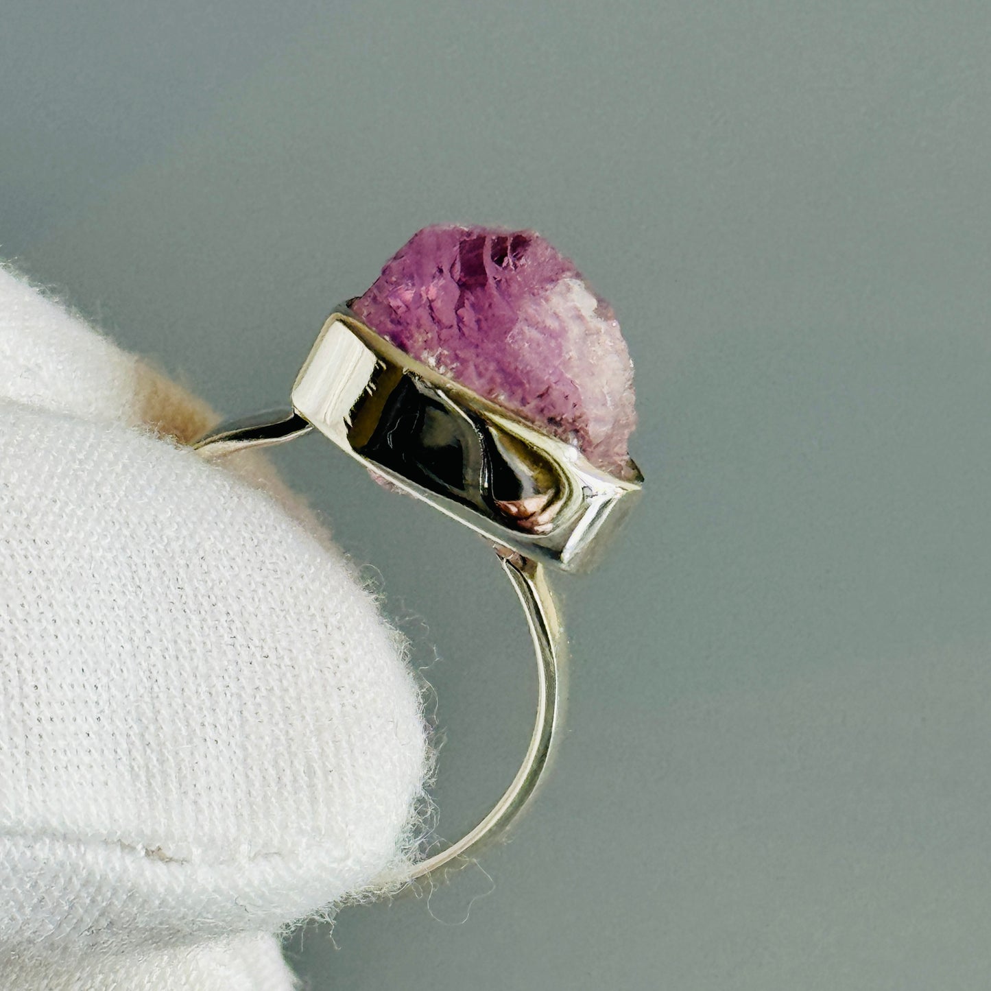 Kunzite Ring Raw Stone