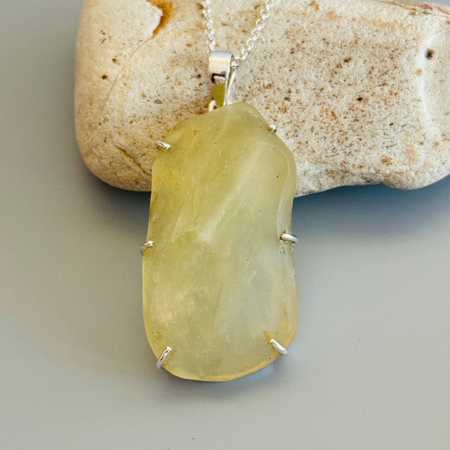 Rare Natural Libyan Desert Glass Pendant