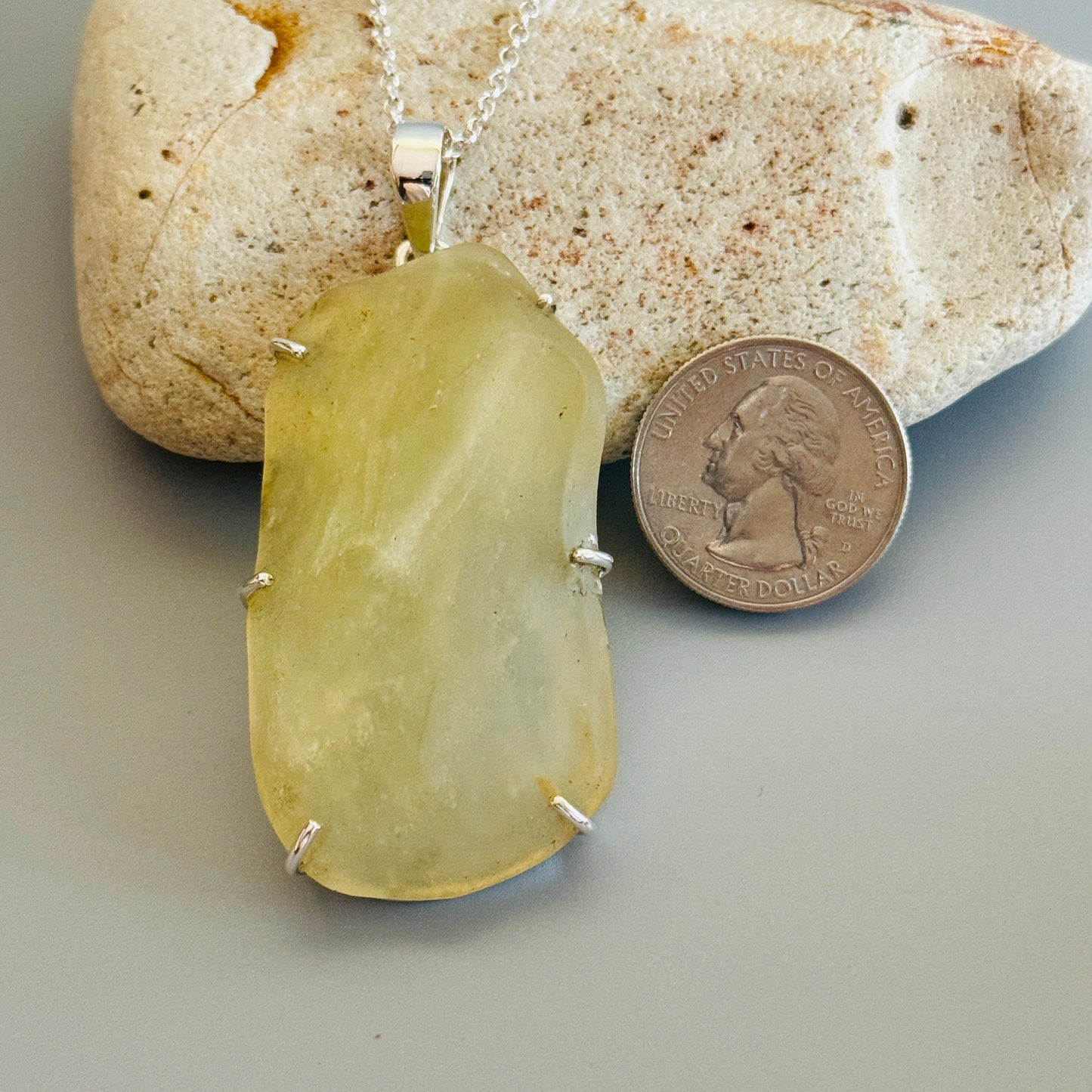 Rare Natural Libyan Desert Glass Pendant