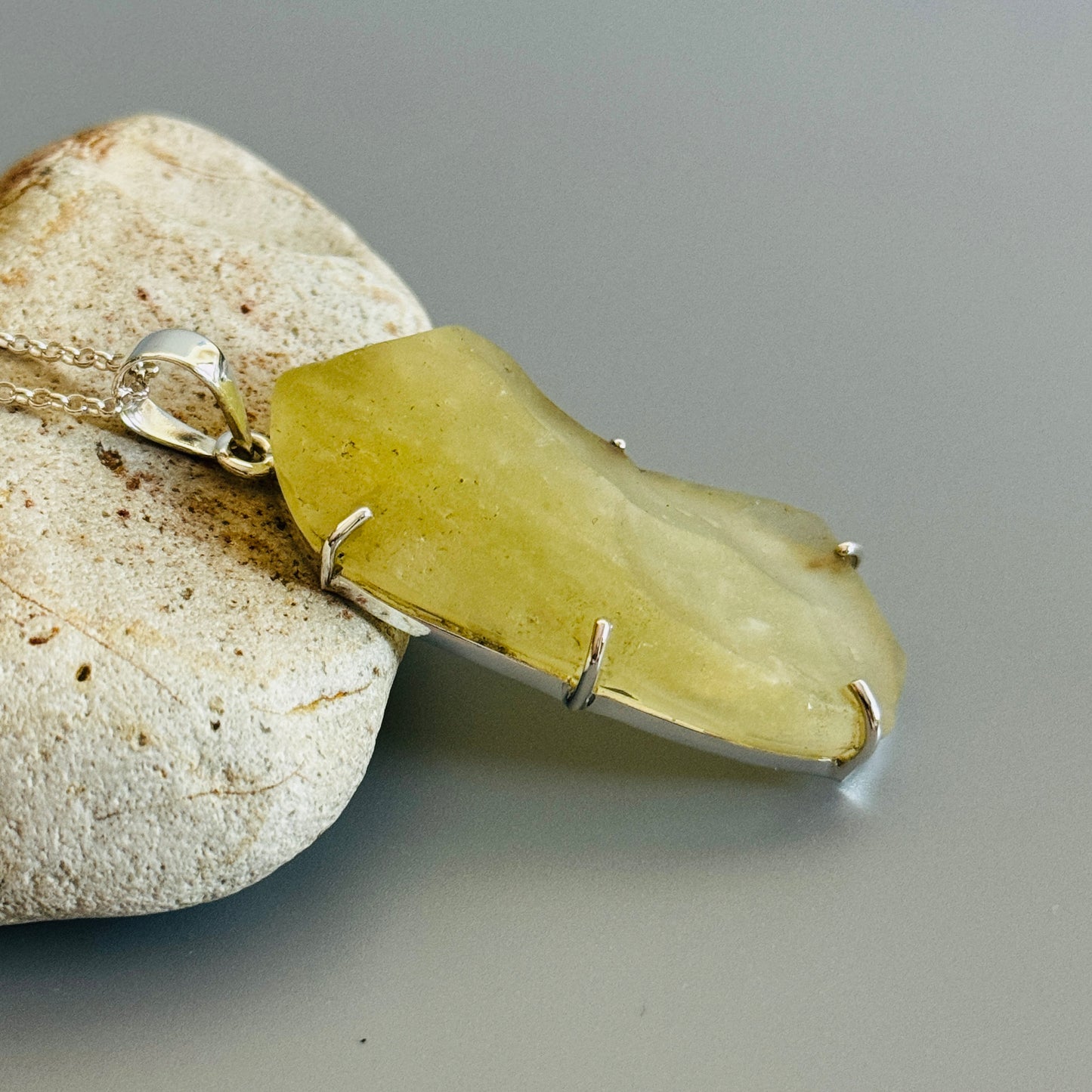 Rare Natural Libyan Desert Glass Pendant