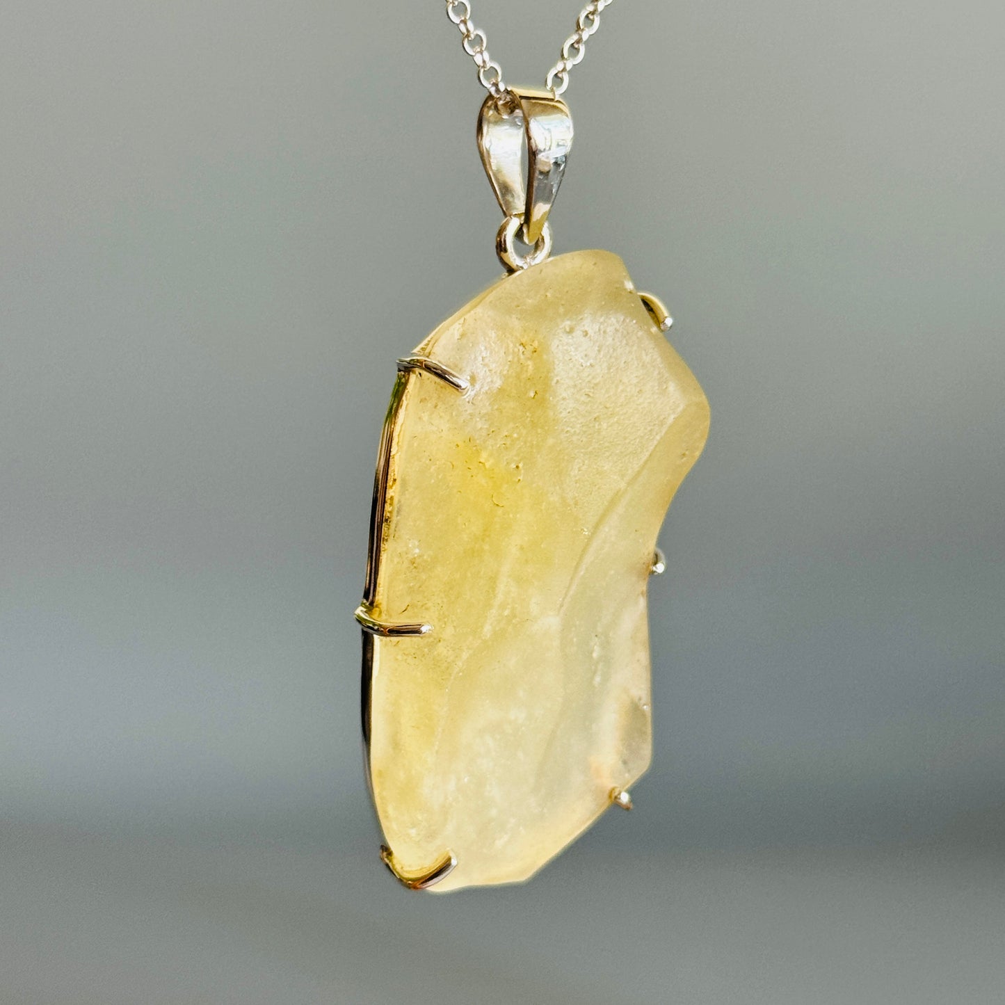 Rare Natural Libyan Desert Glass Pendant