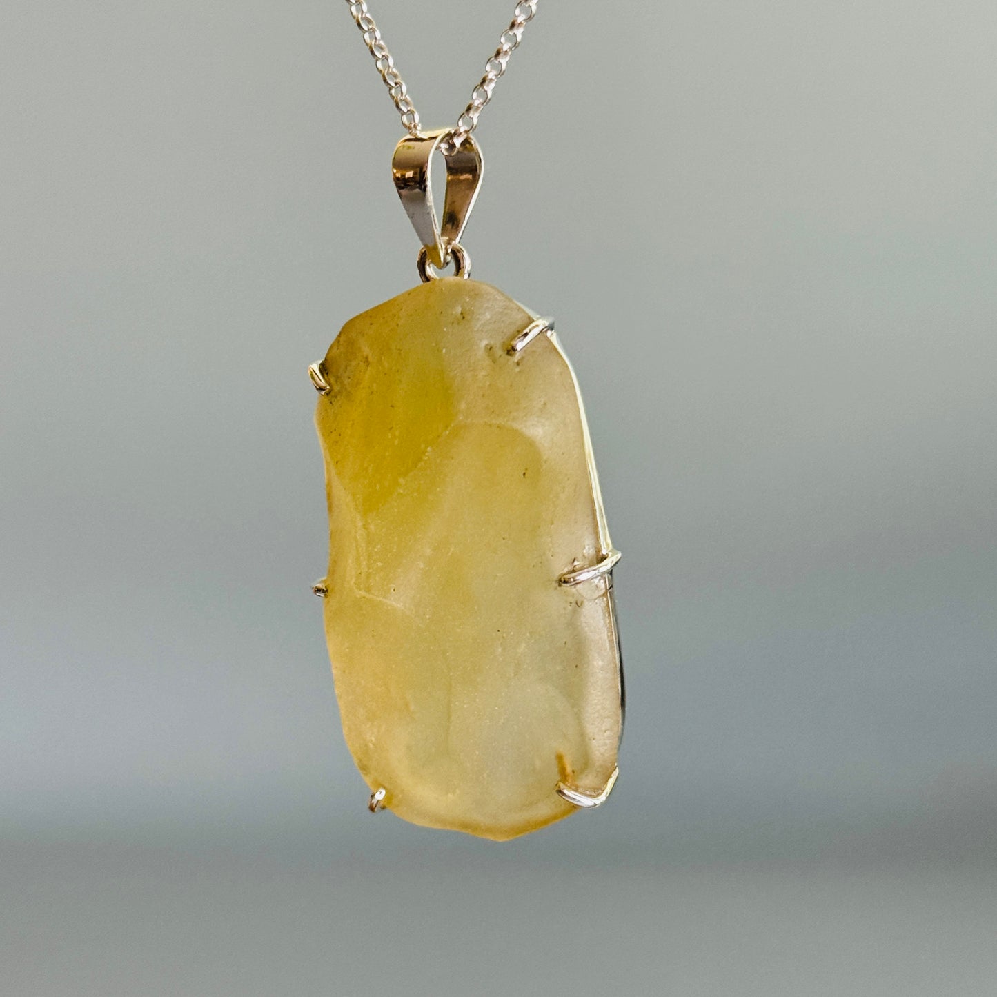 Rare Natural Libyan Desert Glass Pendant