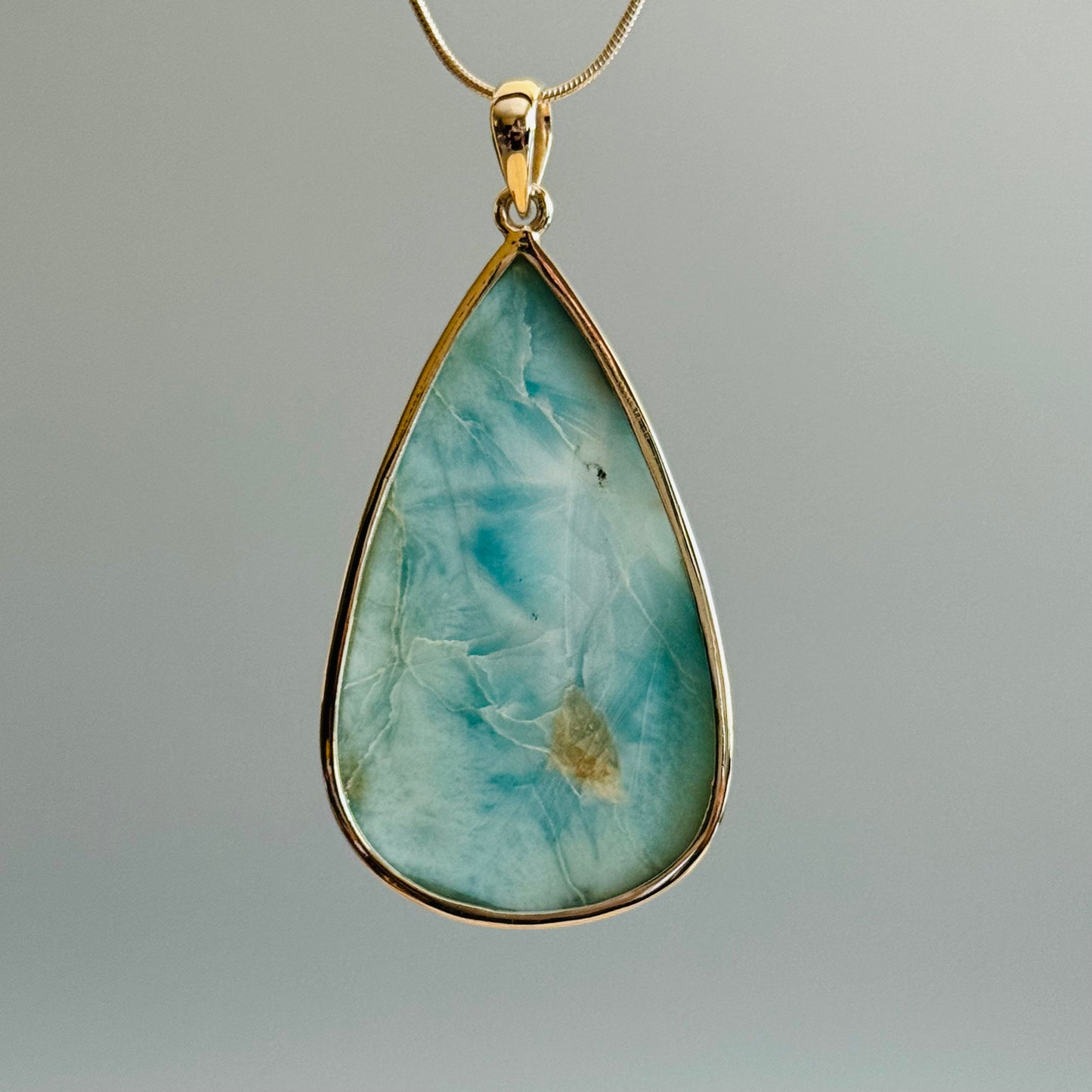 Larimar Pendant, Sterling Silver 925 Pendant