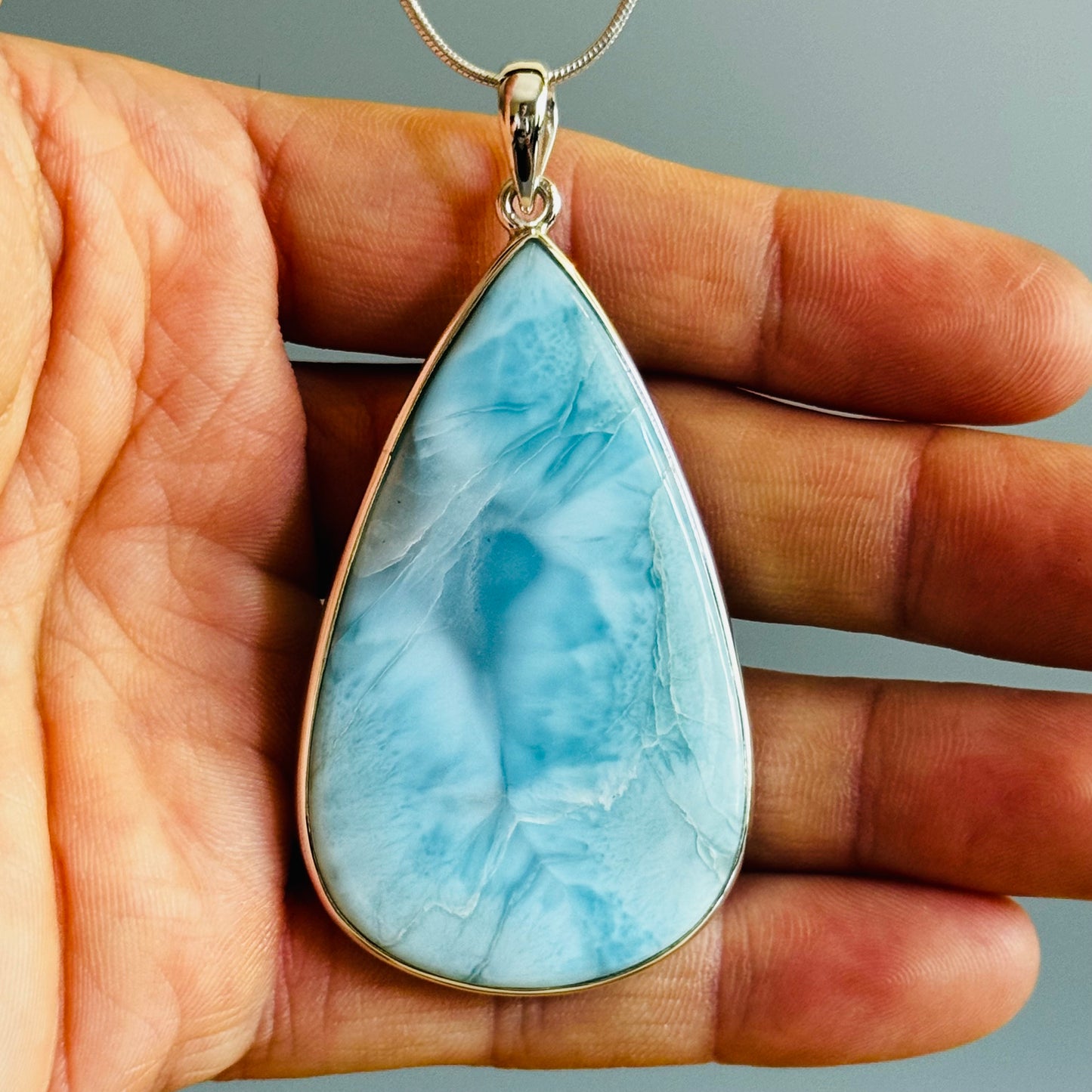 Larimar Pendant, Sterling Silver 925 Pendant