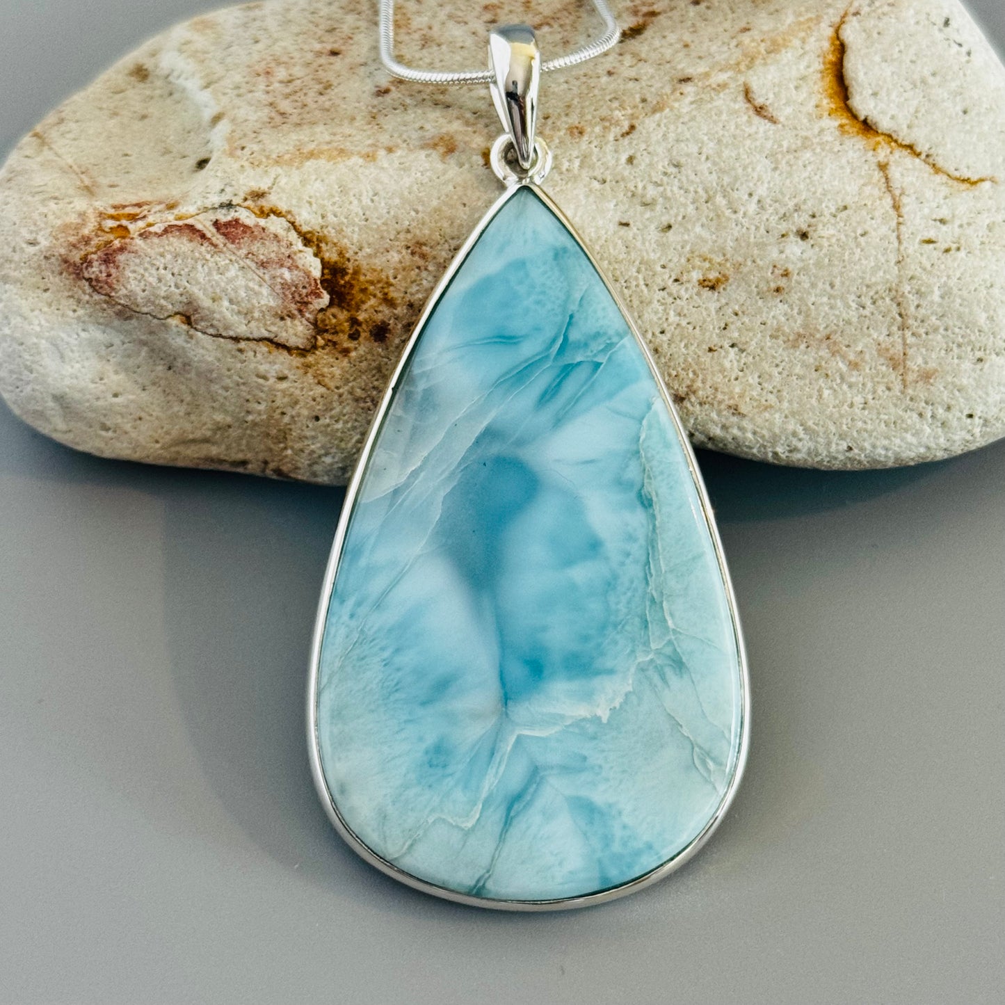 Larimar Pendant, Sterling Silver 925 Pendant