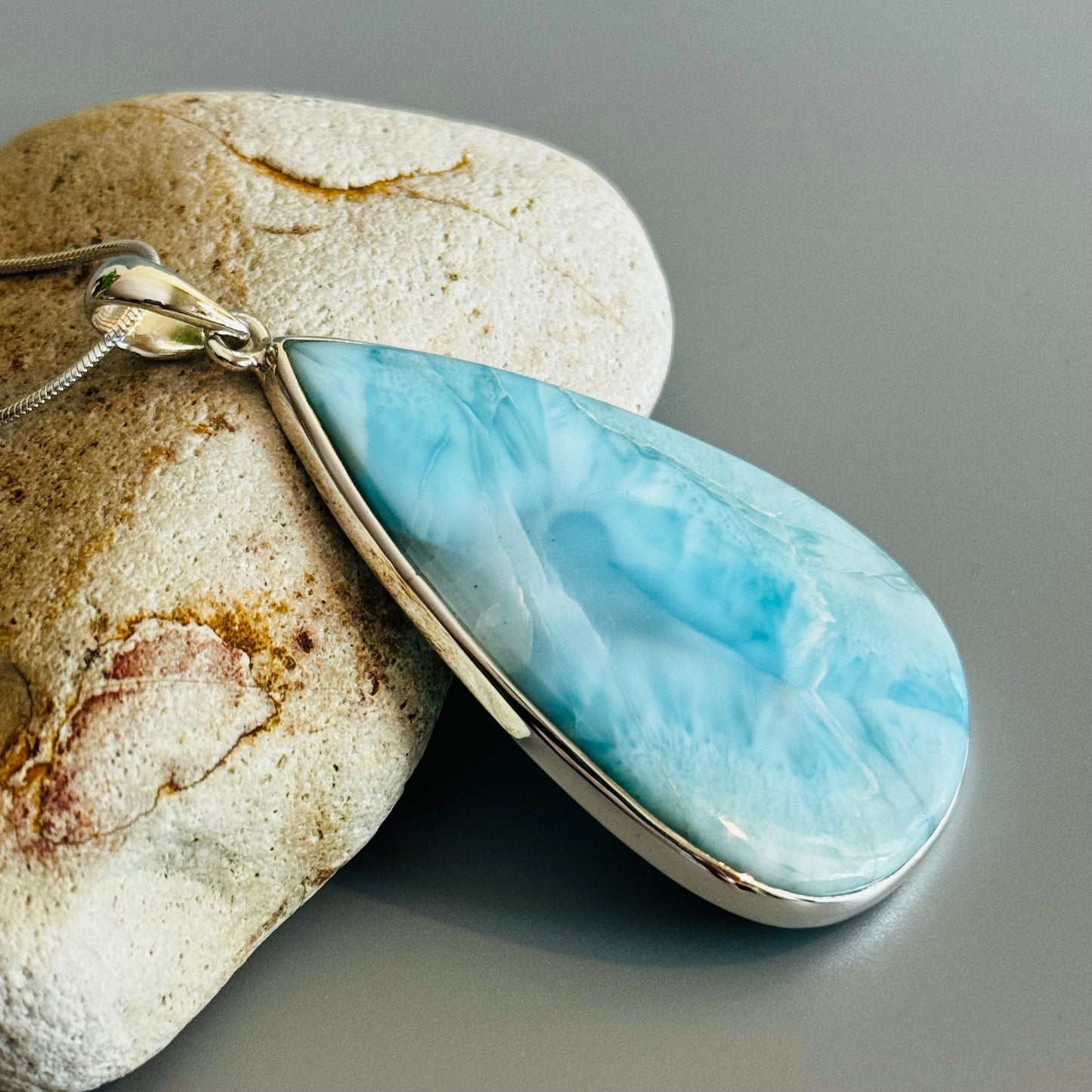 Larimar Pendant, Sterling Silver 925 Pendant