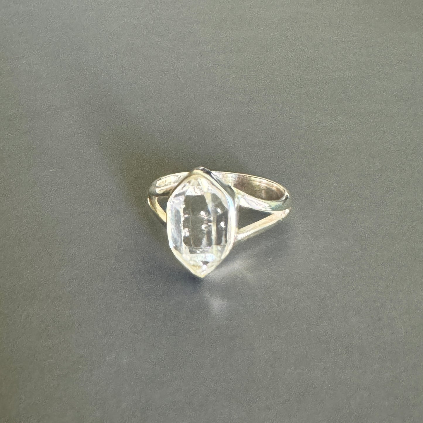 Herkimer Diamond Ring Size-8-1/2