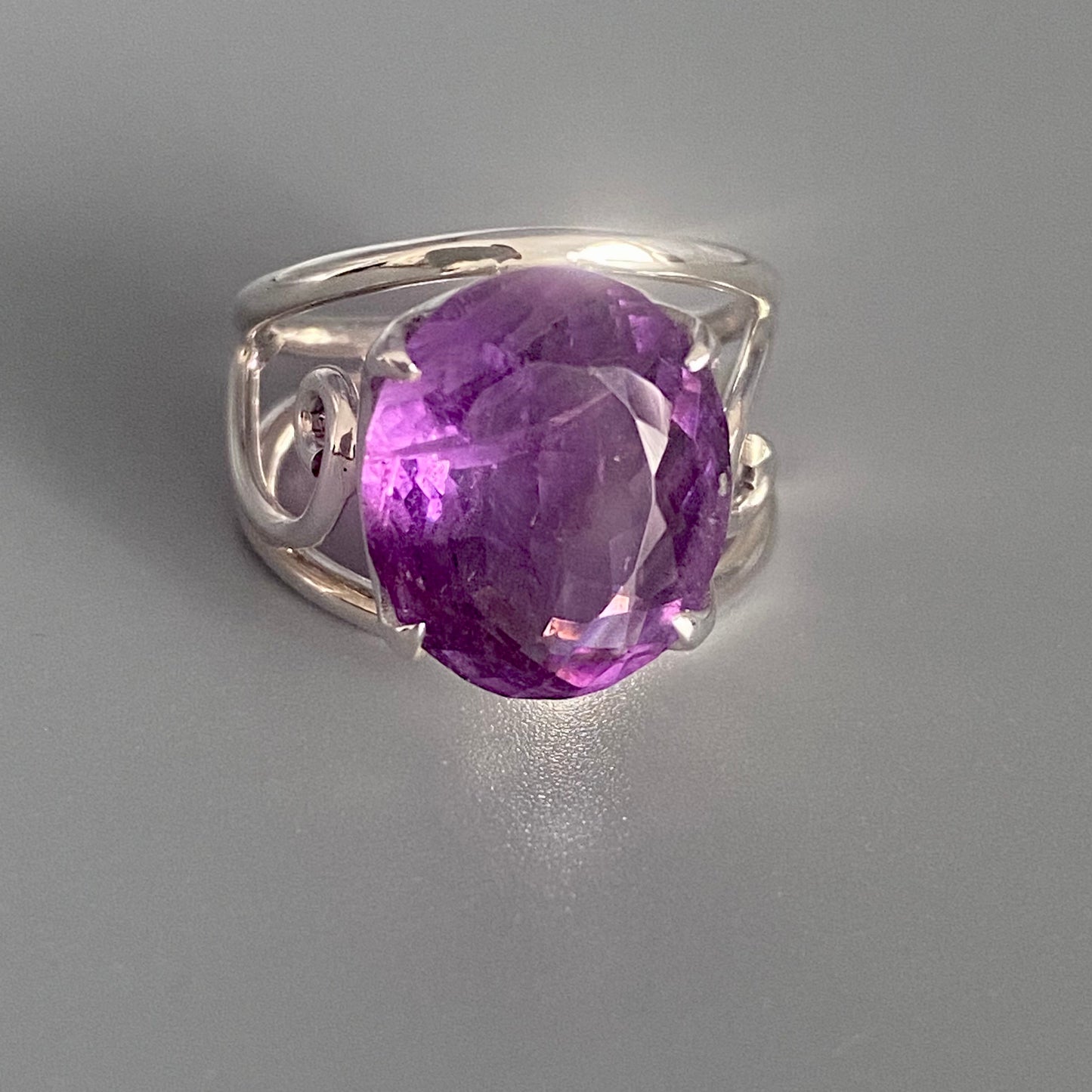 Amethyst Silver Handmade Ring