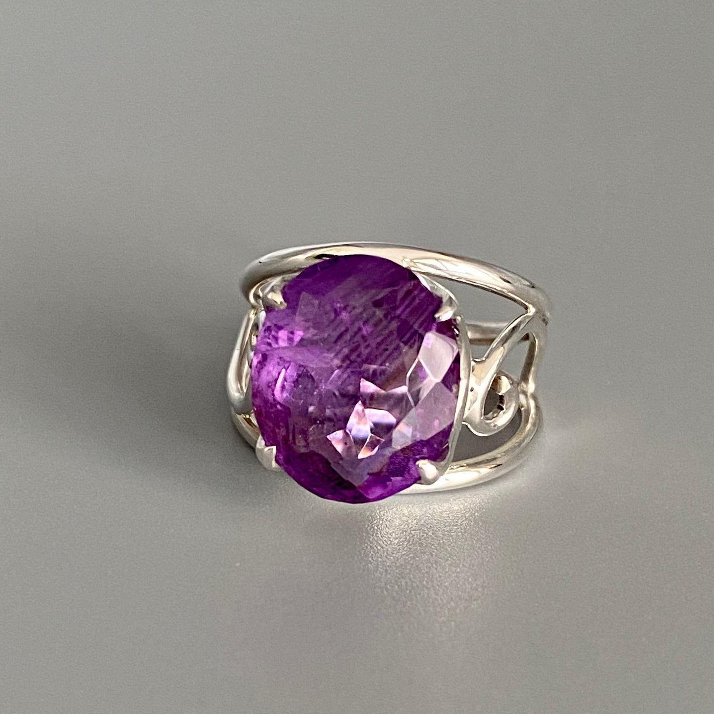 Amethyst Silver Handmade Ring