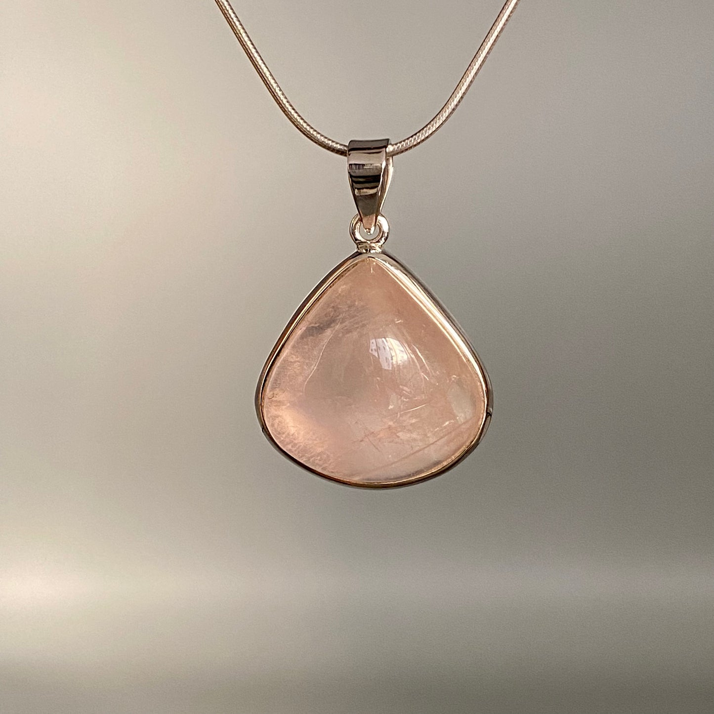 Rose Quartz Sterling Silver Pendant