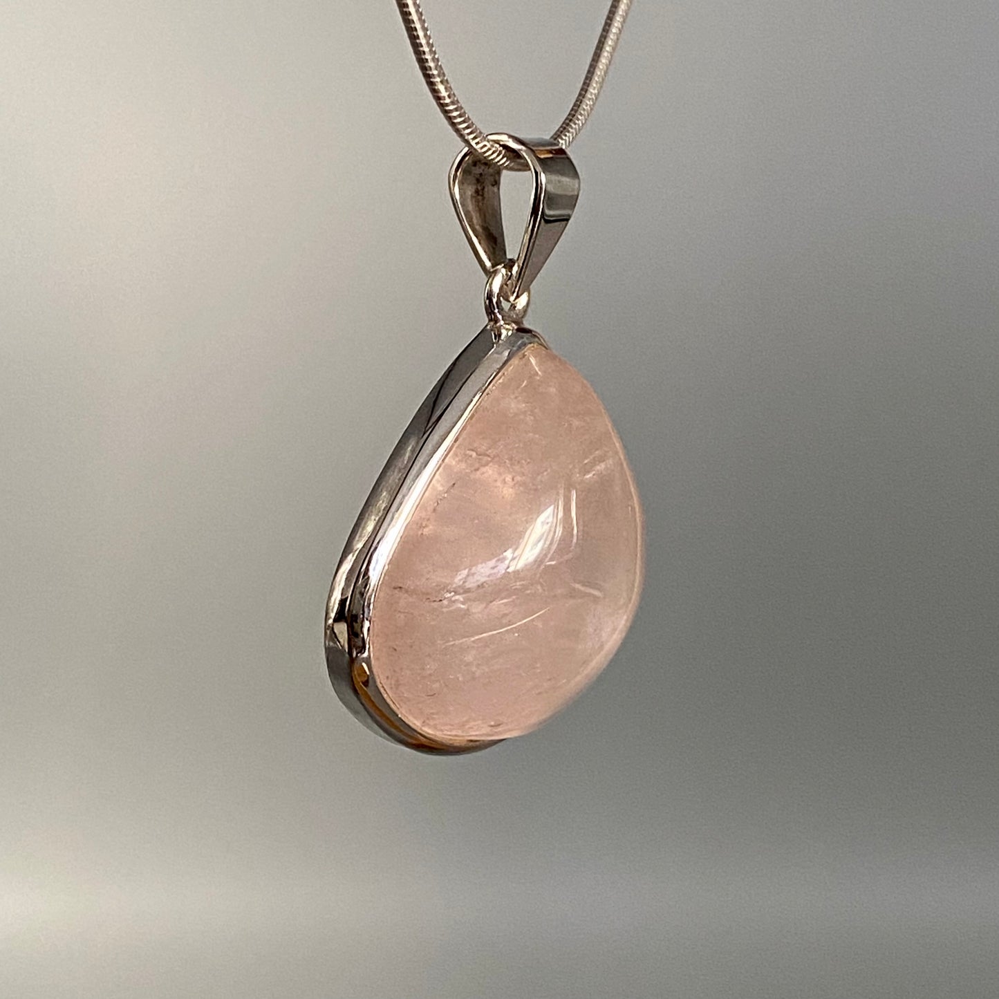 Rose Quartz Sterling Silver Pendant