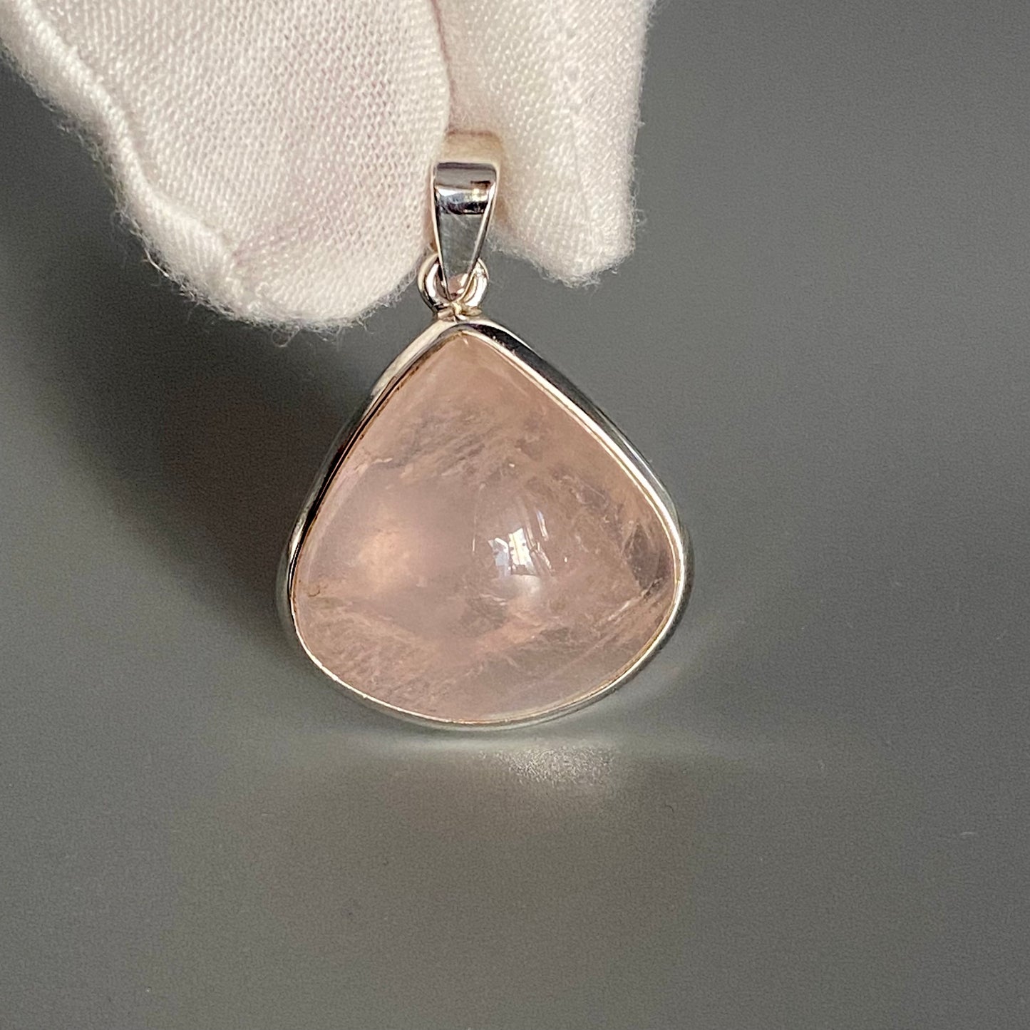 Rose Quartz Sterling Silver Pendant