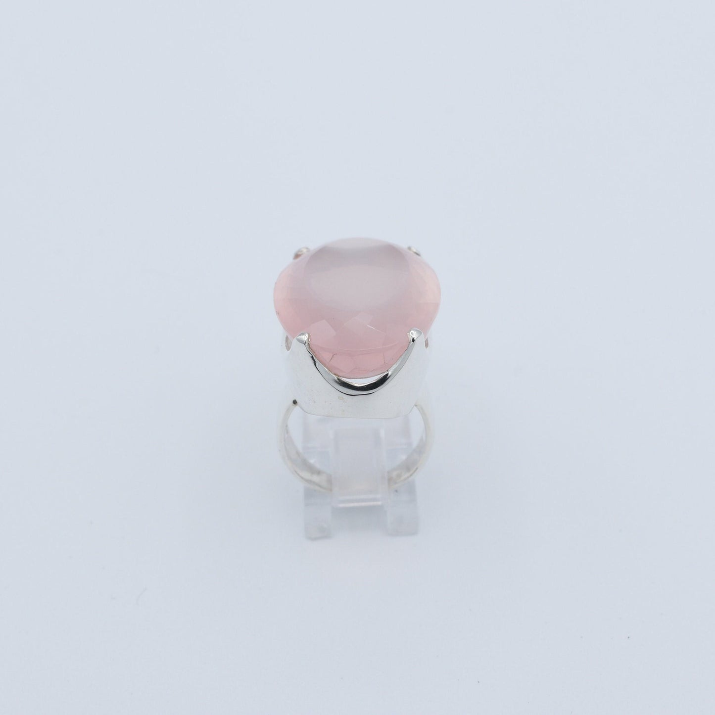 Rose Quartz Silver Ring