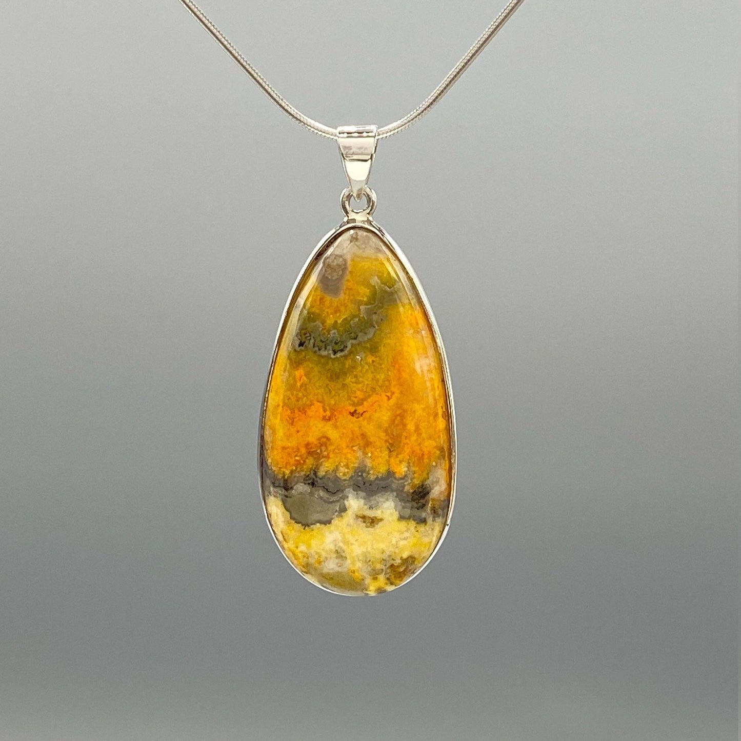 Bumble Bee Jasper Sterling Silver Pendant