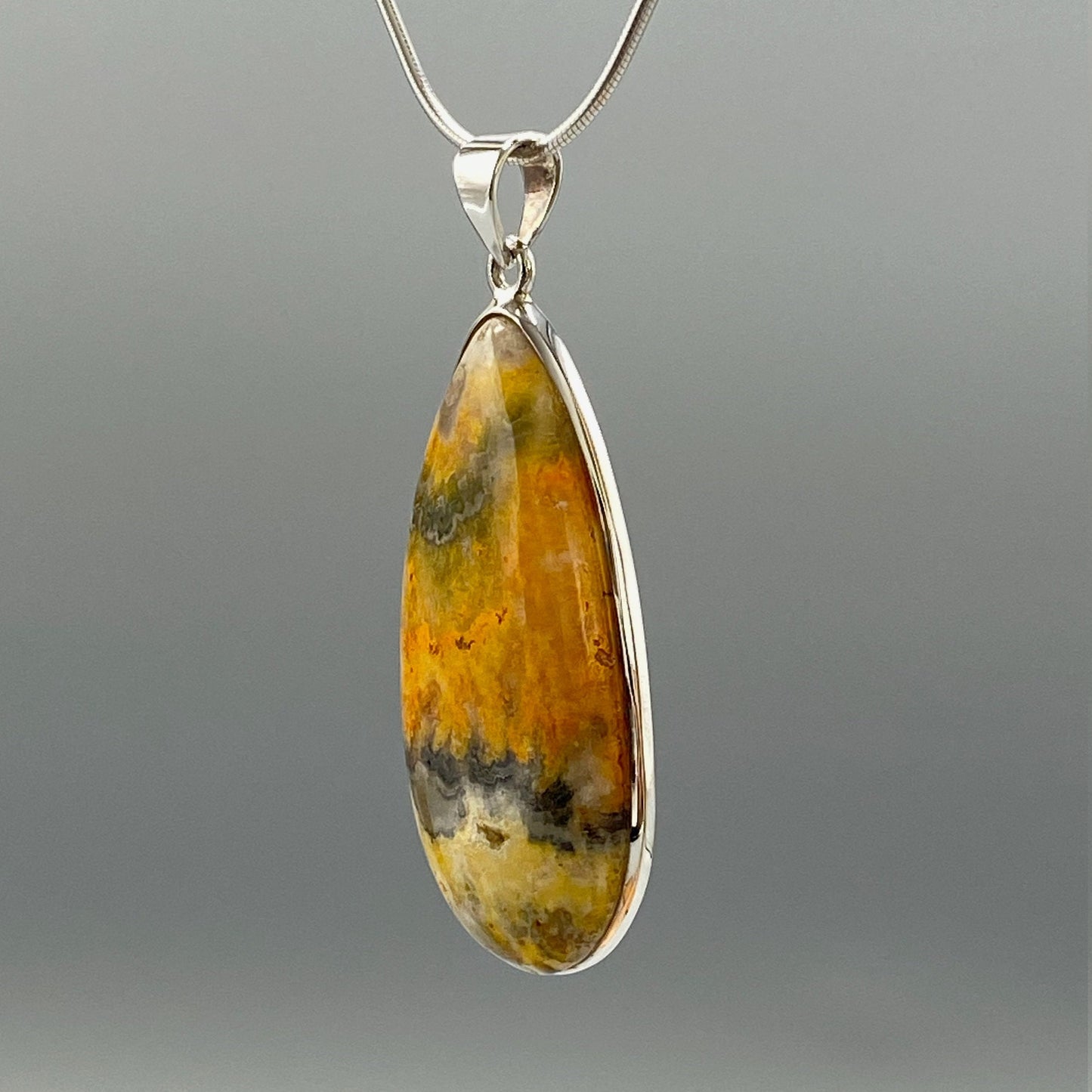 Bumble Bee Jasper Sterling Silver Pendant