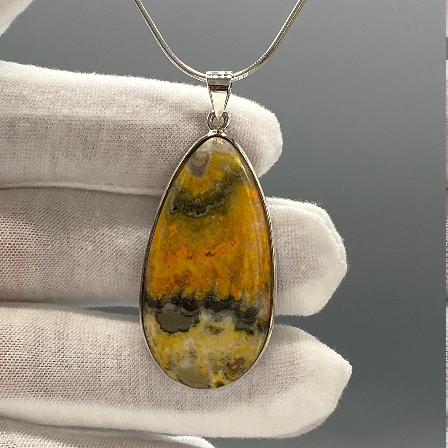 Bumble Bee Jasper Sterling Silver Pendant