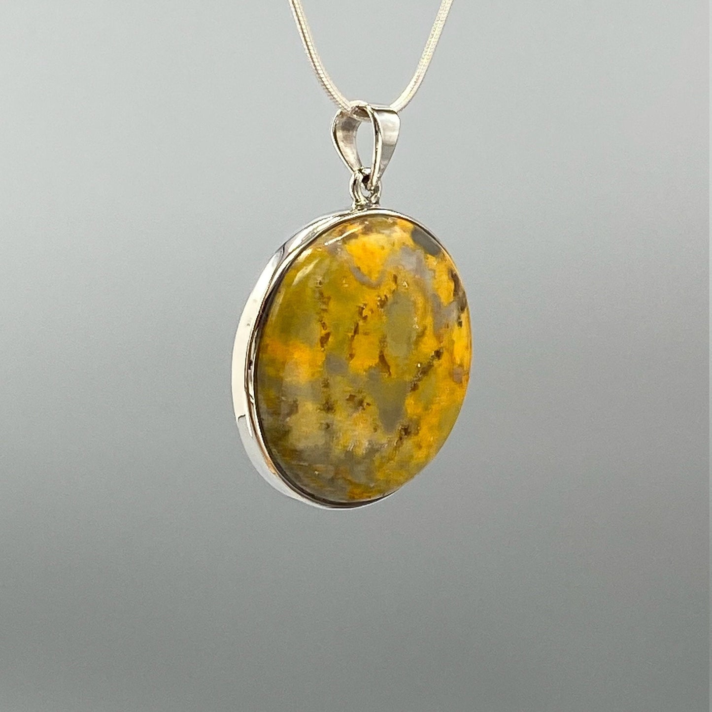 Bumble Bee Jasper Pendant Silver