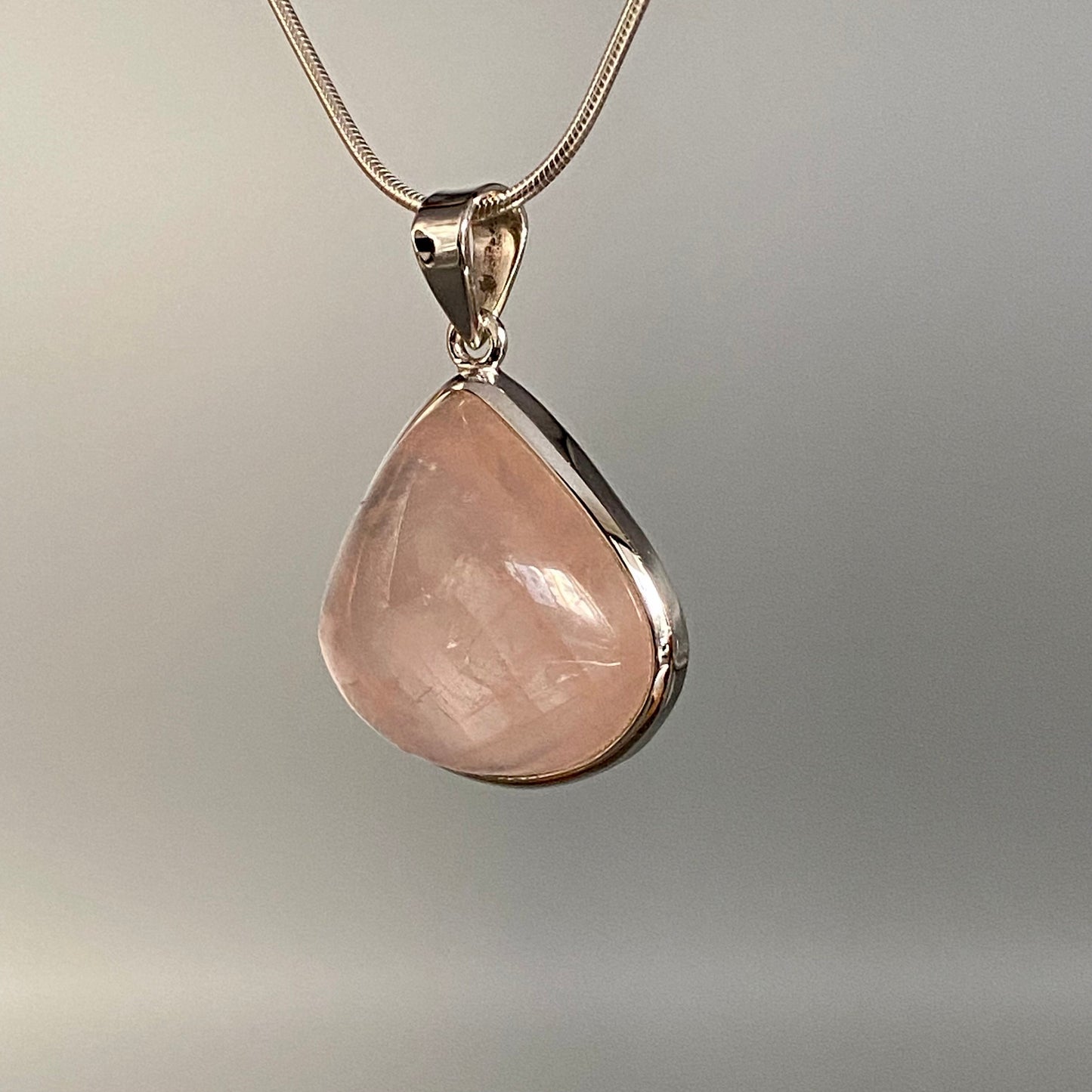 Rose Quartz Sterling Silver Pendant