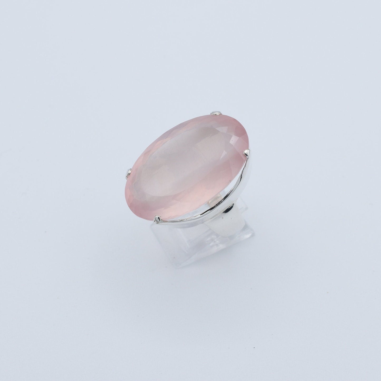 Rose Quartz Silver Ring