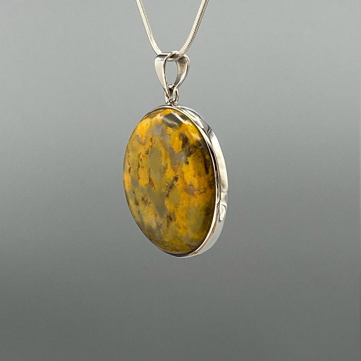 Bumble Bee Jasper Pendant Silver