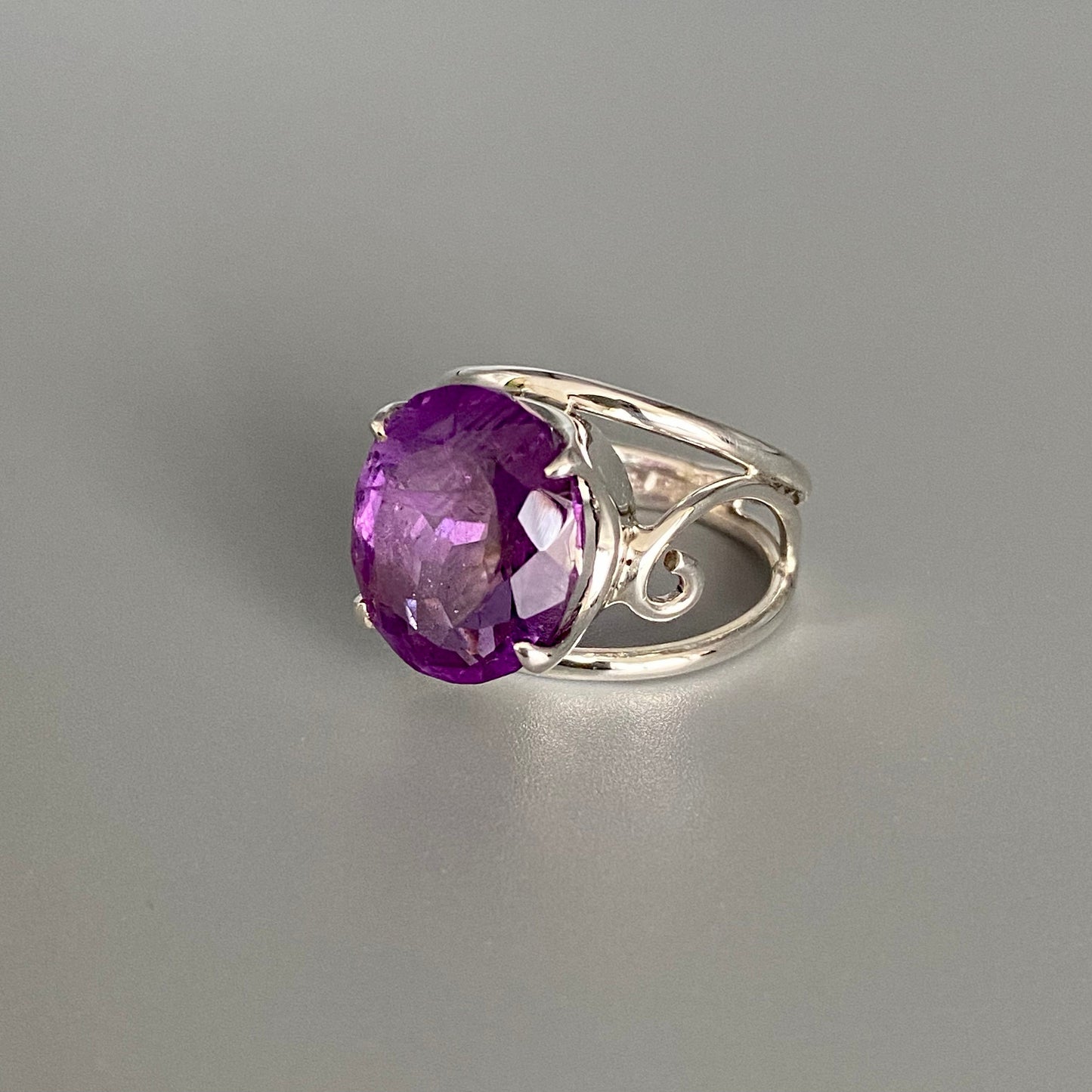 Amethyst Silver Handmade Ring