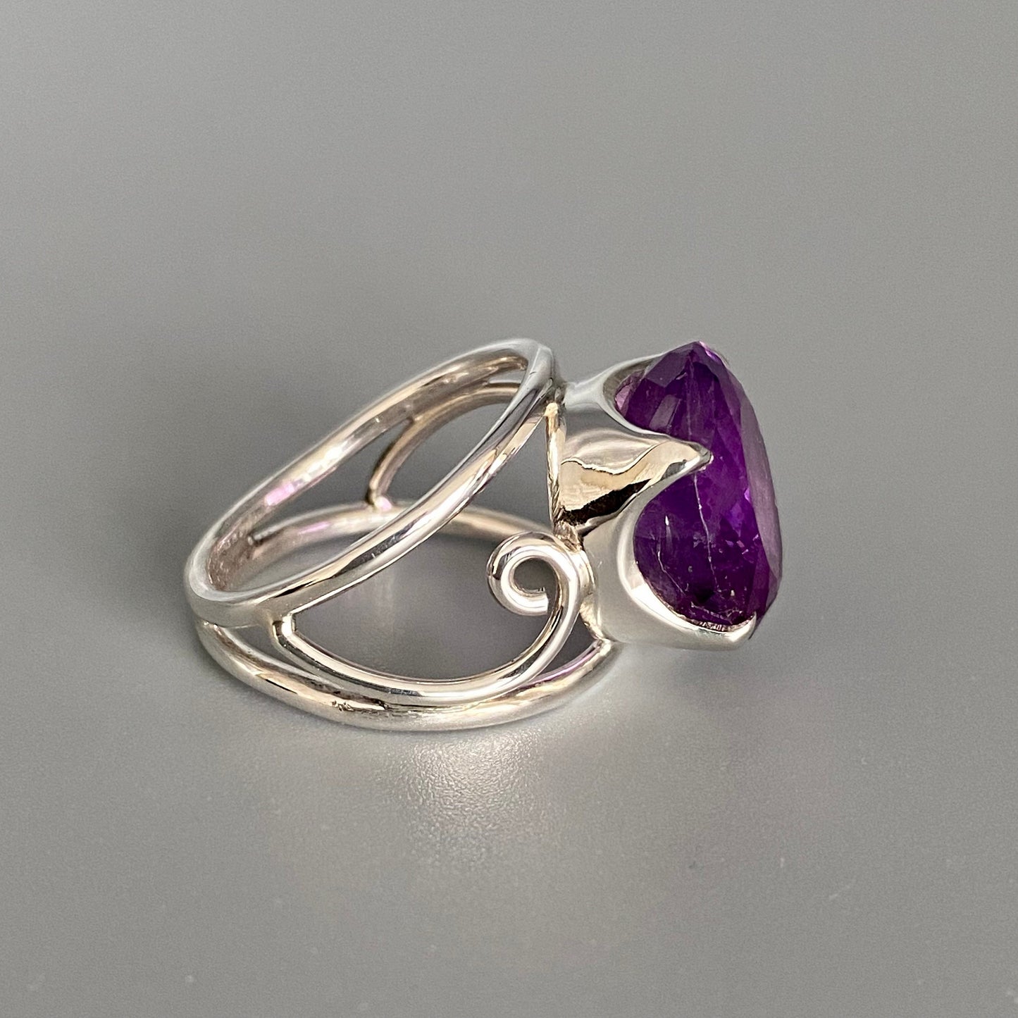 Amethyst Silver Handmade Ring