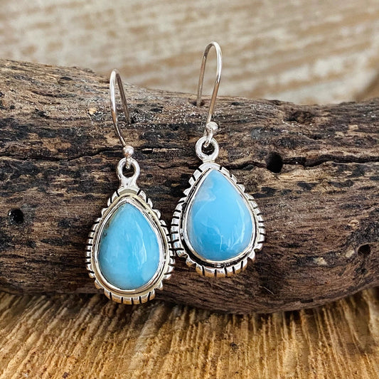 Larimar Silver Earrings