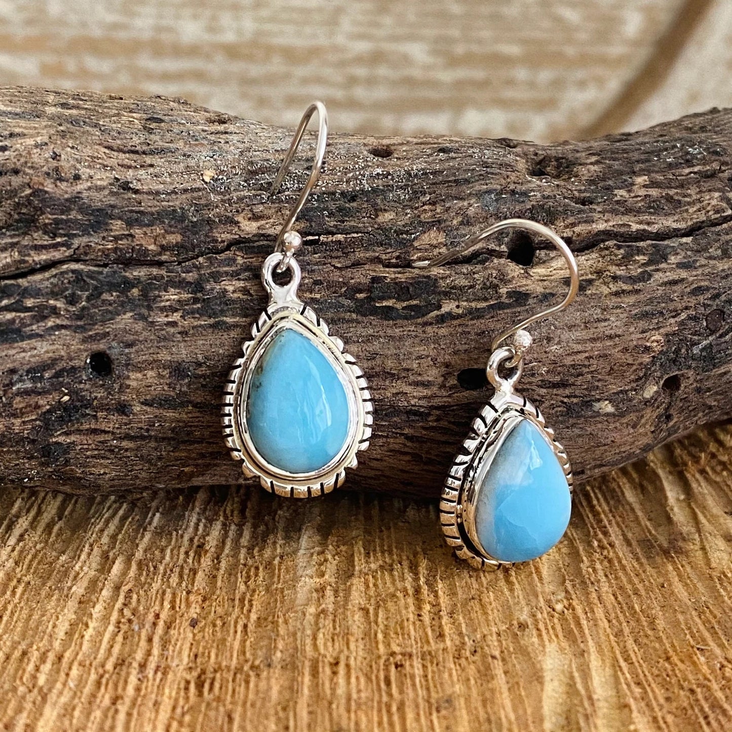 Larimar Silver Earrings