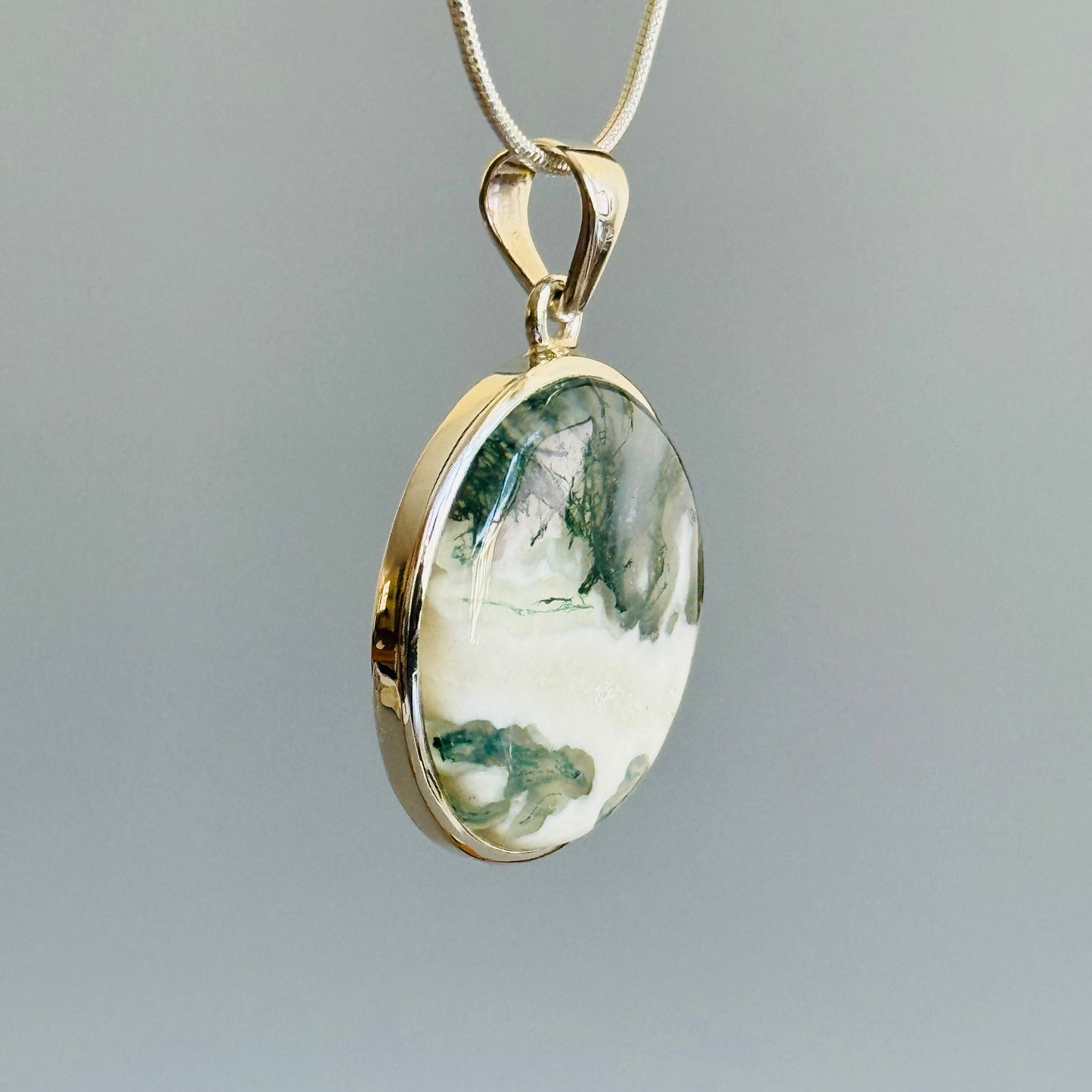 Natural Moss Agate Pendant