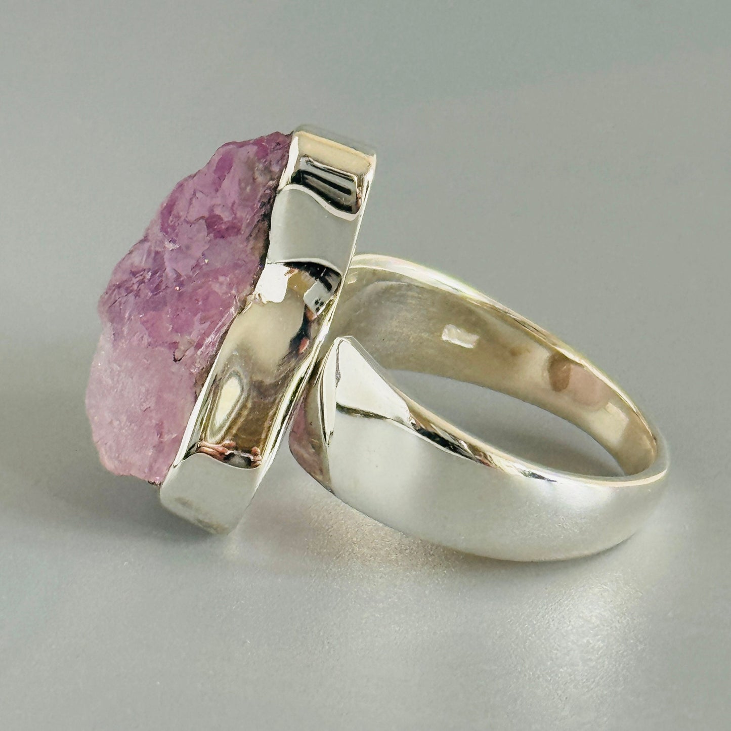 Kunzite Ring Raw Stone