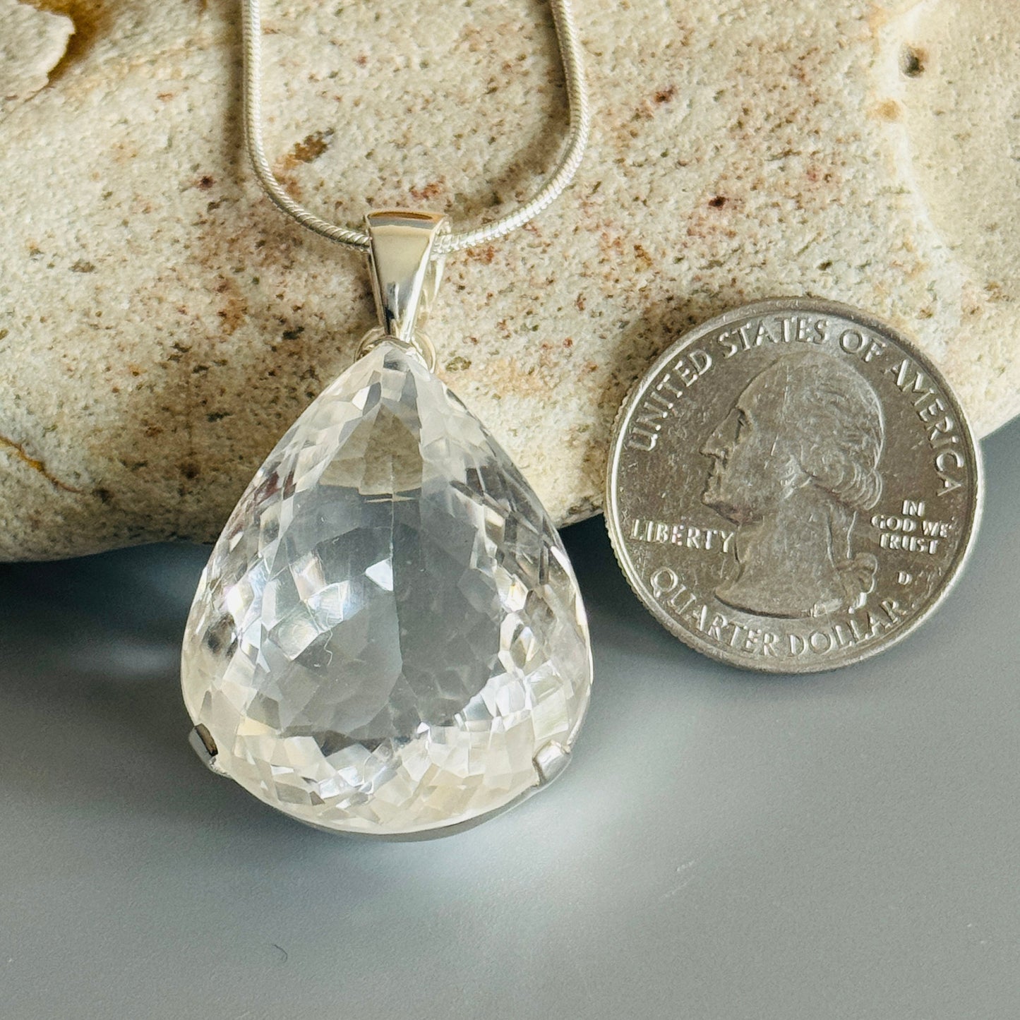 Clear Quartz Handmade Pendant